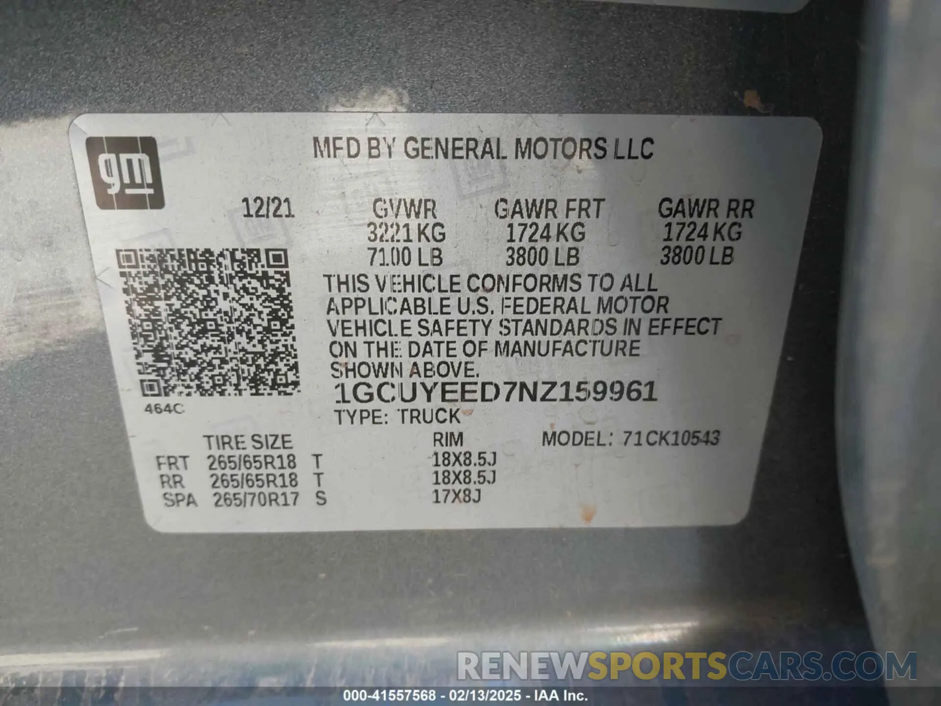 9 fotografías del automóvil dañado 1GCUYEED7NZ159961 CHEVROLET SILVERADO 1500 LTD 2022