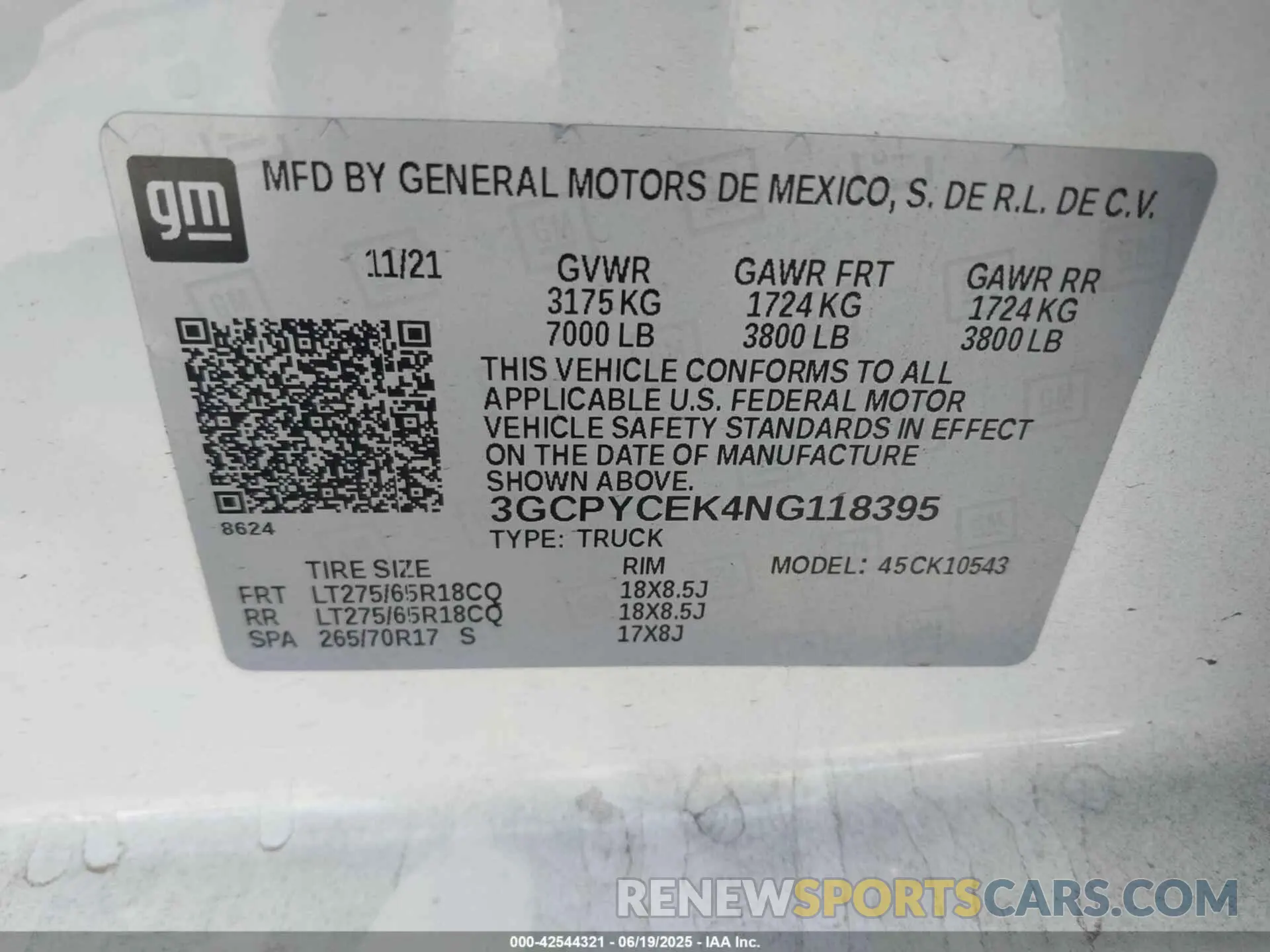 9 fotografías del automóvil dañado 3GCPYCEK4NG118395 CHEVROLET SILVERADO 1500 LTD 2022