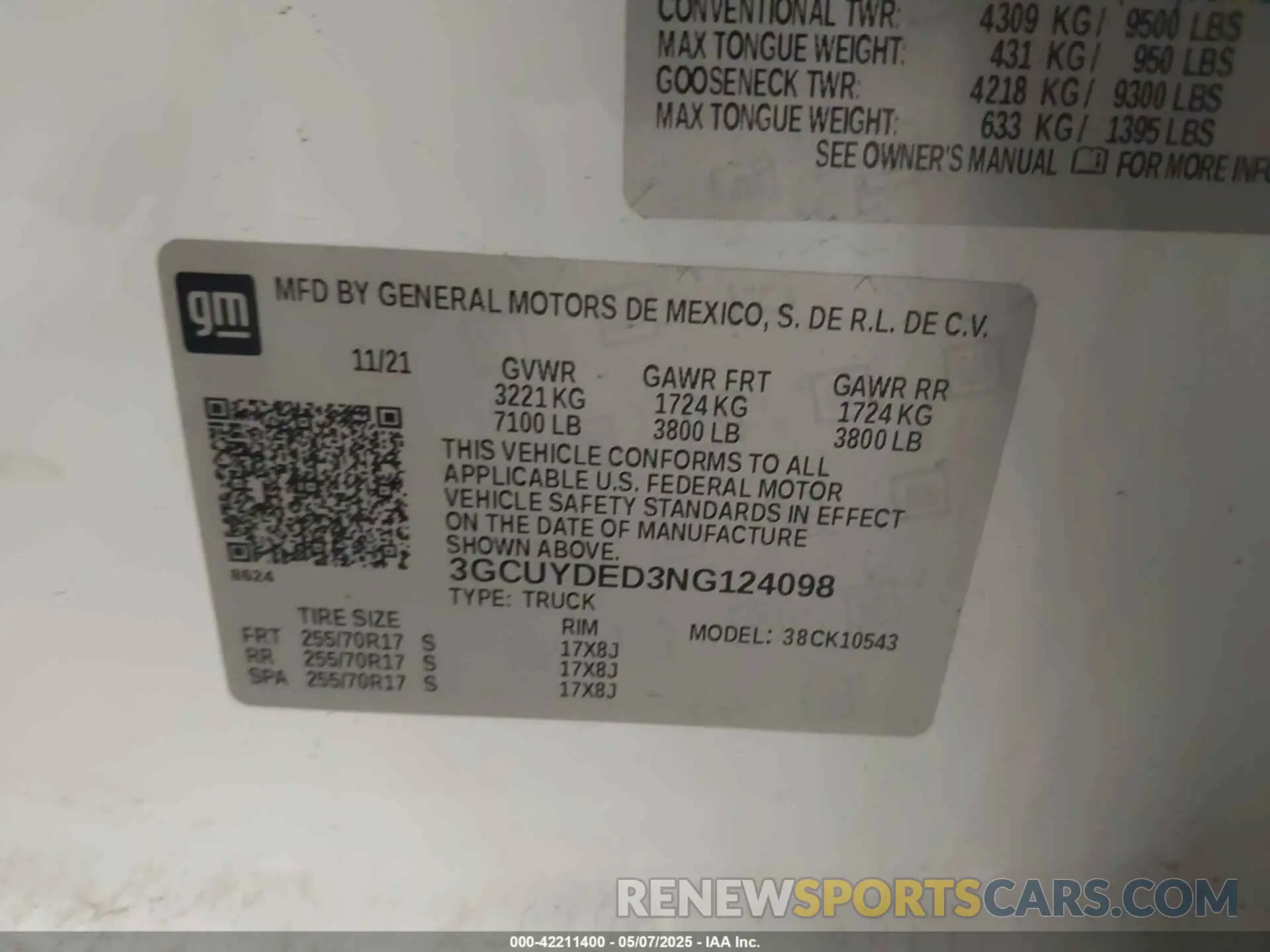 9 fotografías del automóvil dañado 3GCUYDED3NG124098 CHEVROLET SILVERADO 1500 LTD 2022