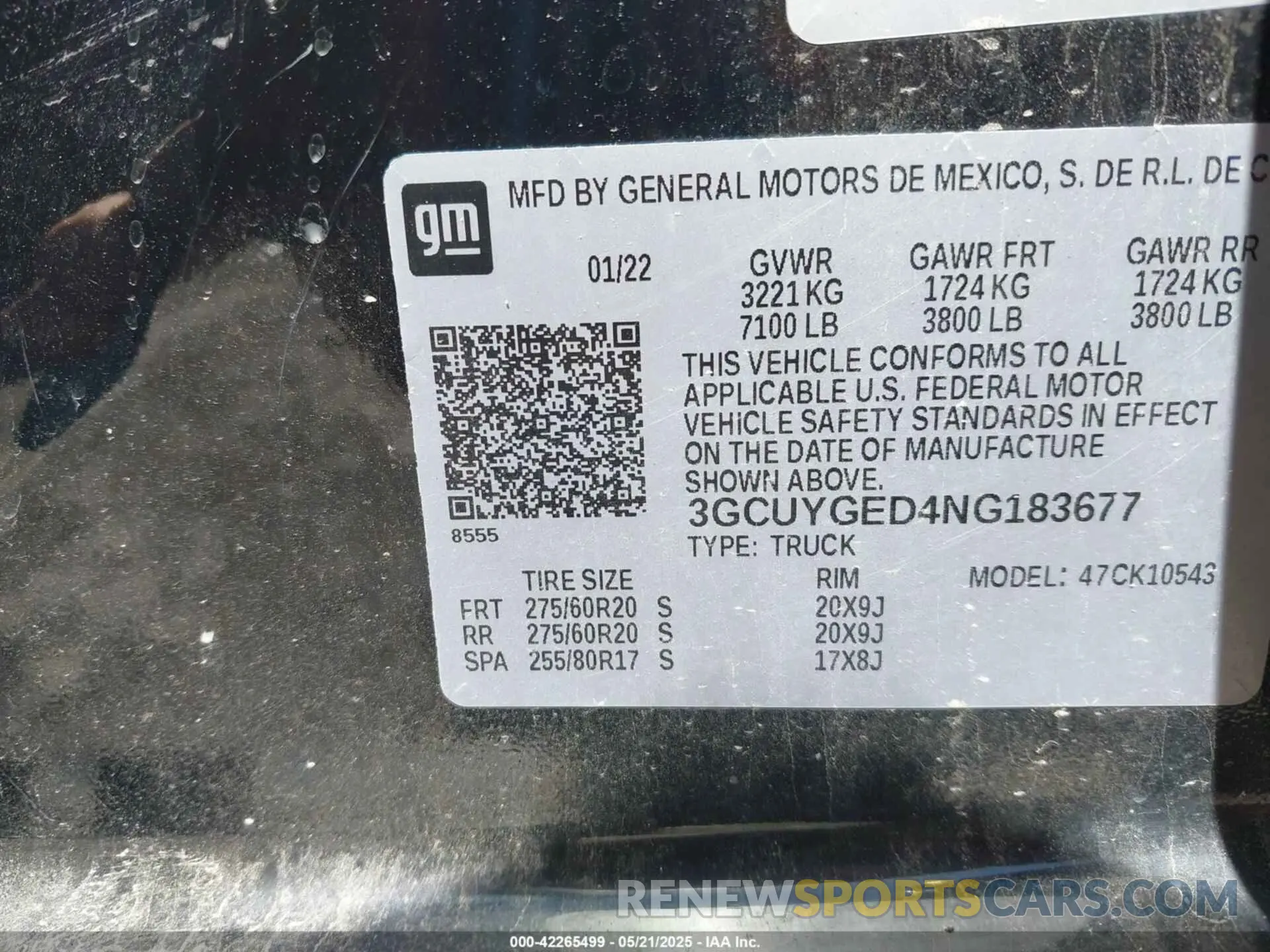 9 fotografías del automóvil dañado 3GCUYGED4NG183677 CHEVROLET SILVERADO 1500 LTD 2022