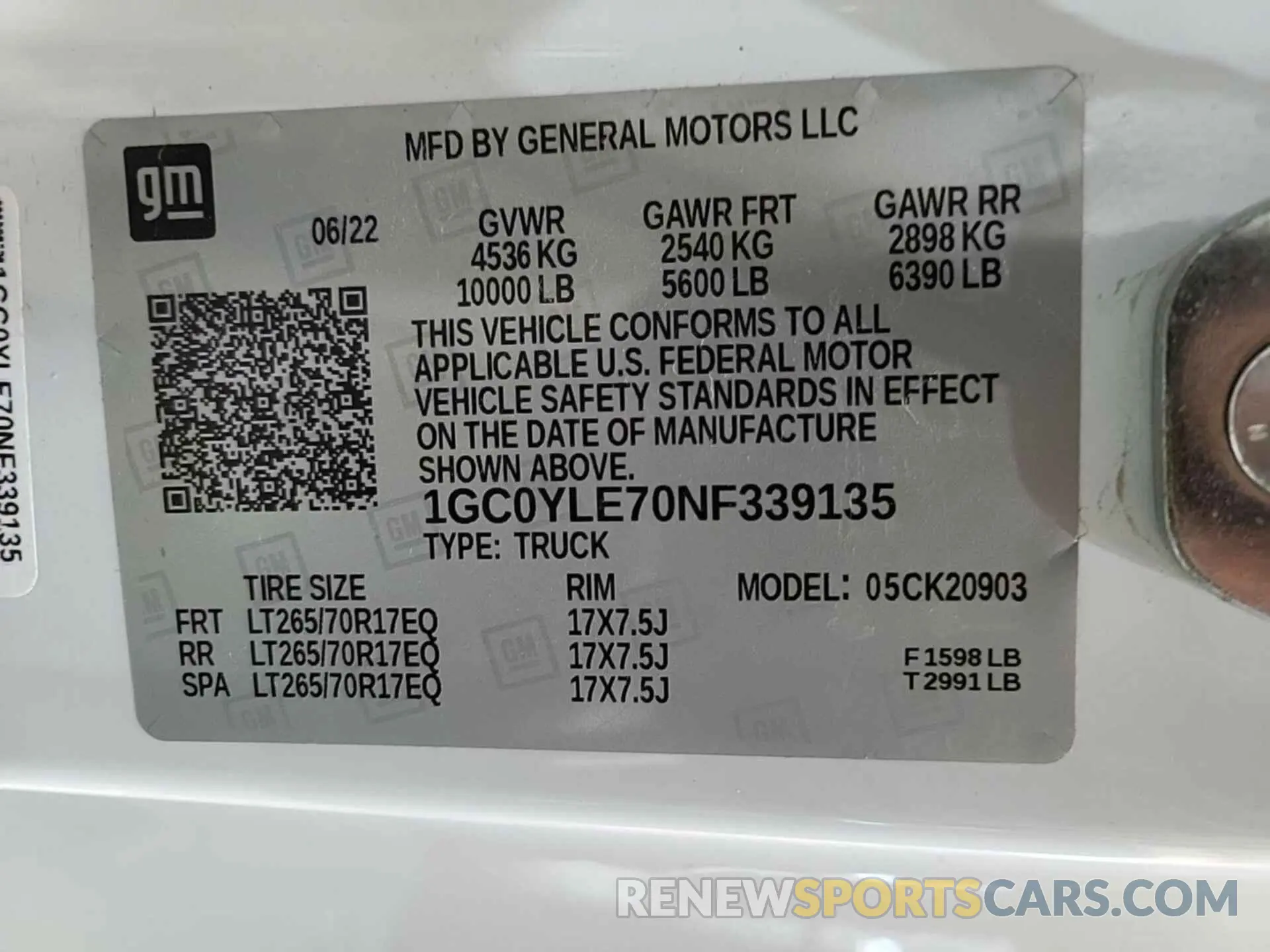 1 fotografías del automóvil dañado 1GC0YLE70NF339135 CHEVROLET SILVERADO 2022
