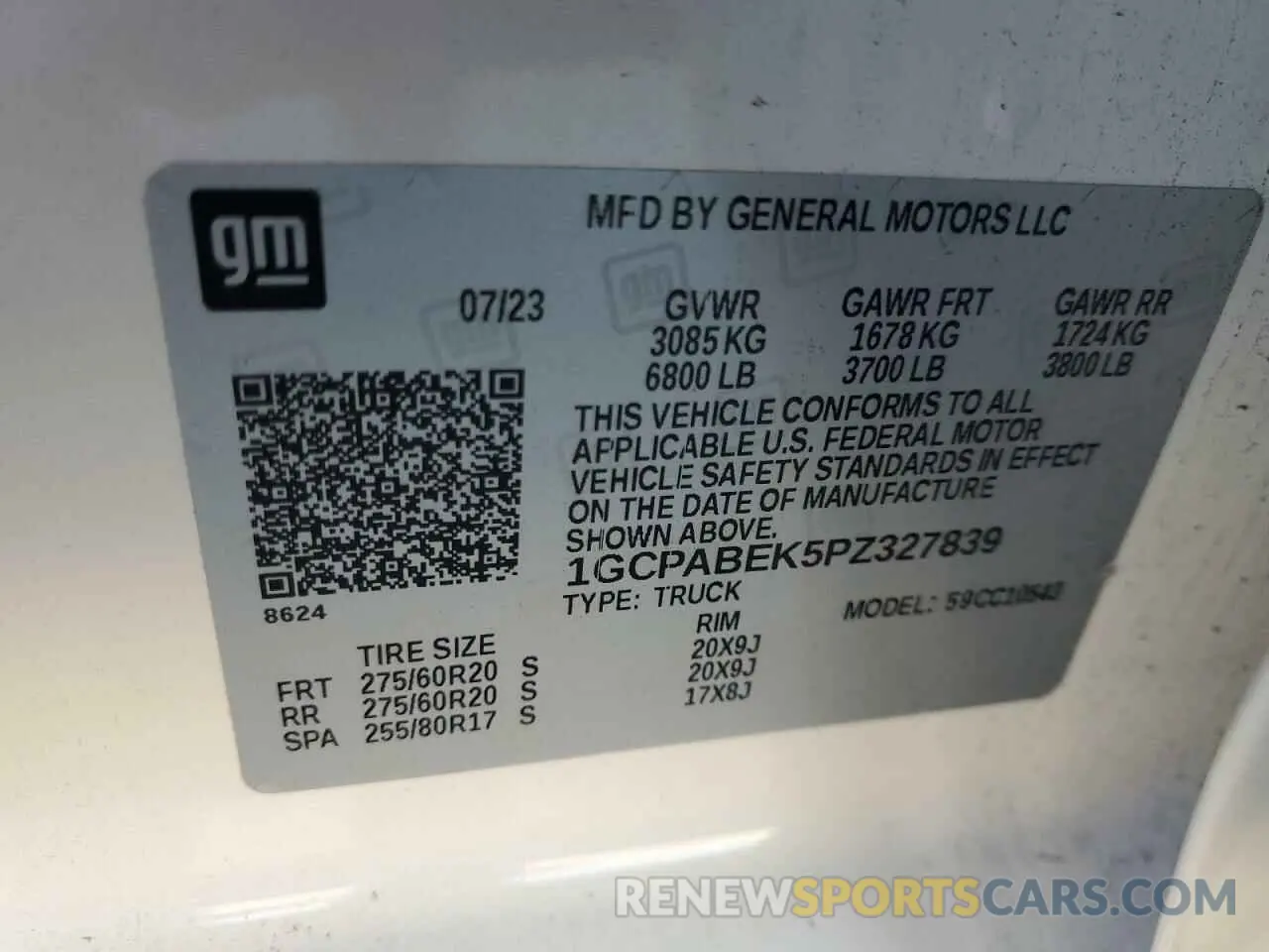 12 fotografías del automóvil dañado 1GCPABEK5PZ327839 CHEVROLET SILVERADO 2023