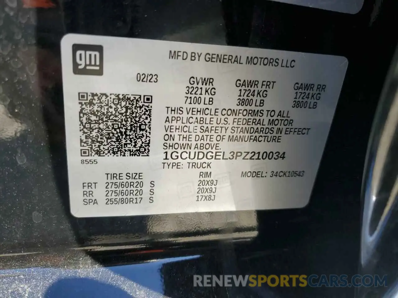 13 fotografías del automóvil dañado 1GCUDGEL3PZ210034 CHEVROLET SILVERADO 2023