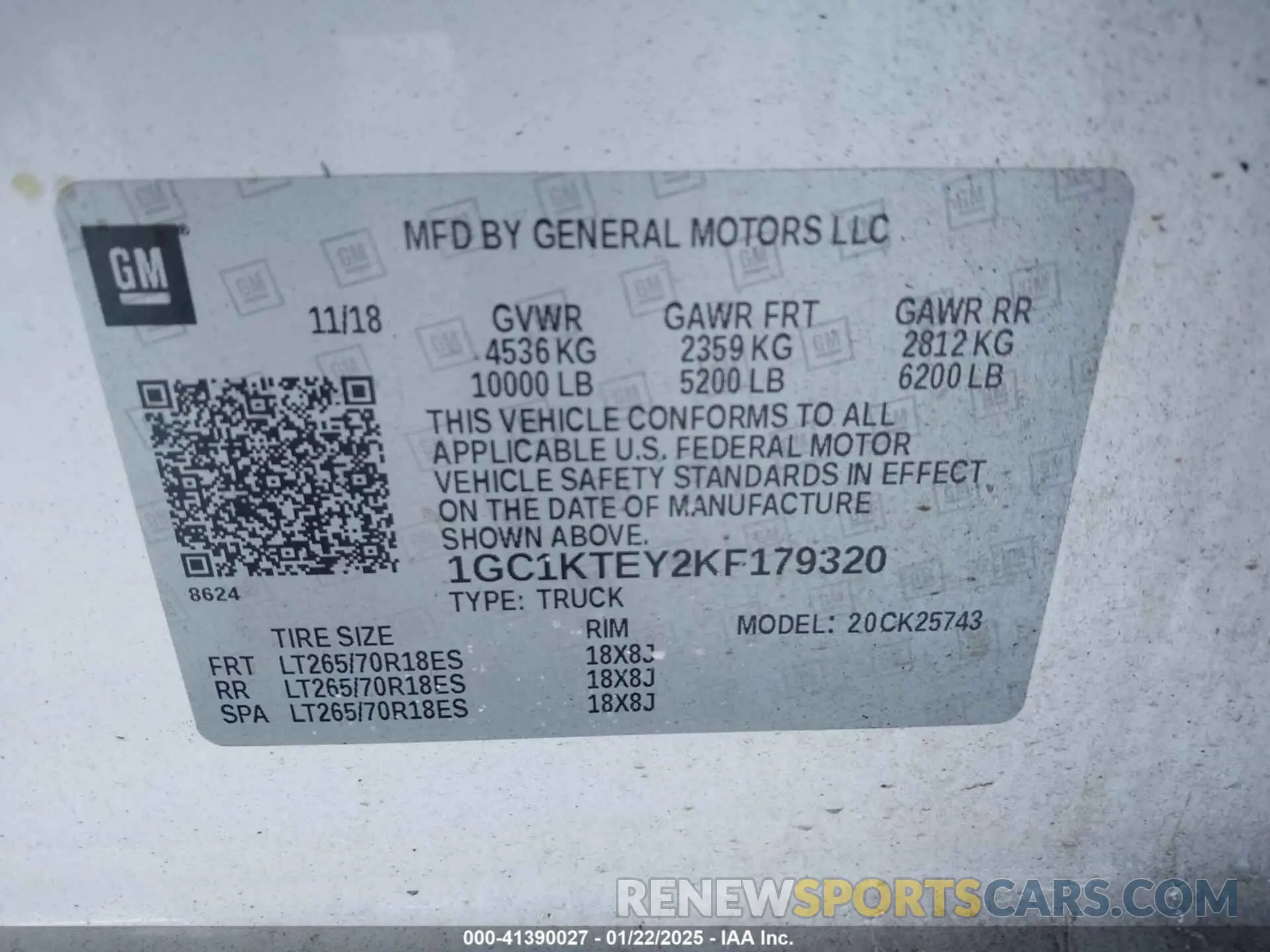 9 fotografías del automóvil dañado 1GC1KTEY2KF179320 CHEVROLET SILVERADO 2500HD 2019
