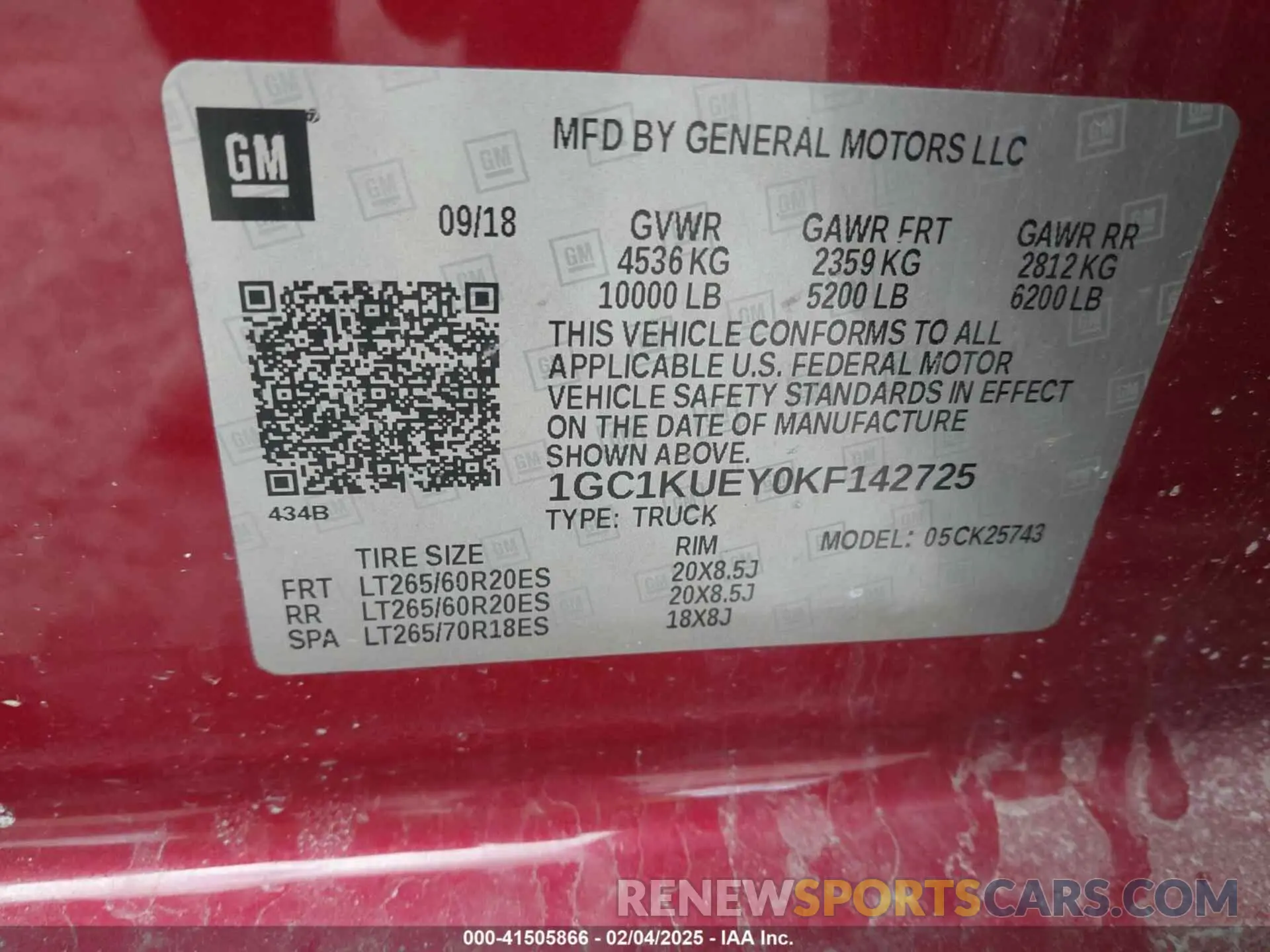 9 fotografías del automóvil dañado 1GC1KUEY0KF142725 CHEVROLET SILVERADO 2500HD 2019