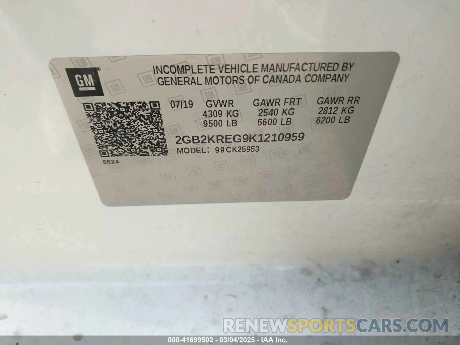 9 fotografías del automóvil dañado 2GB2KREG9K1210959 CHEVROLET SILVERADO 2500HD 2019