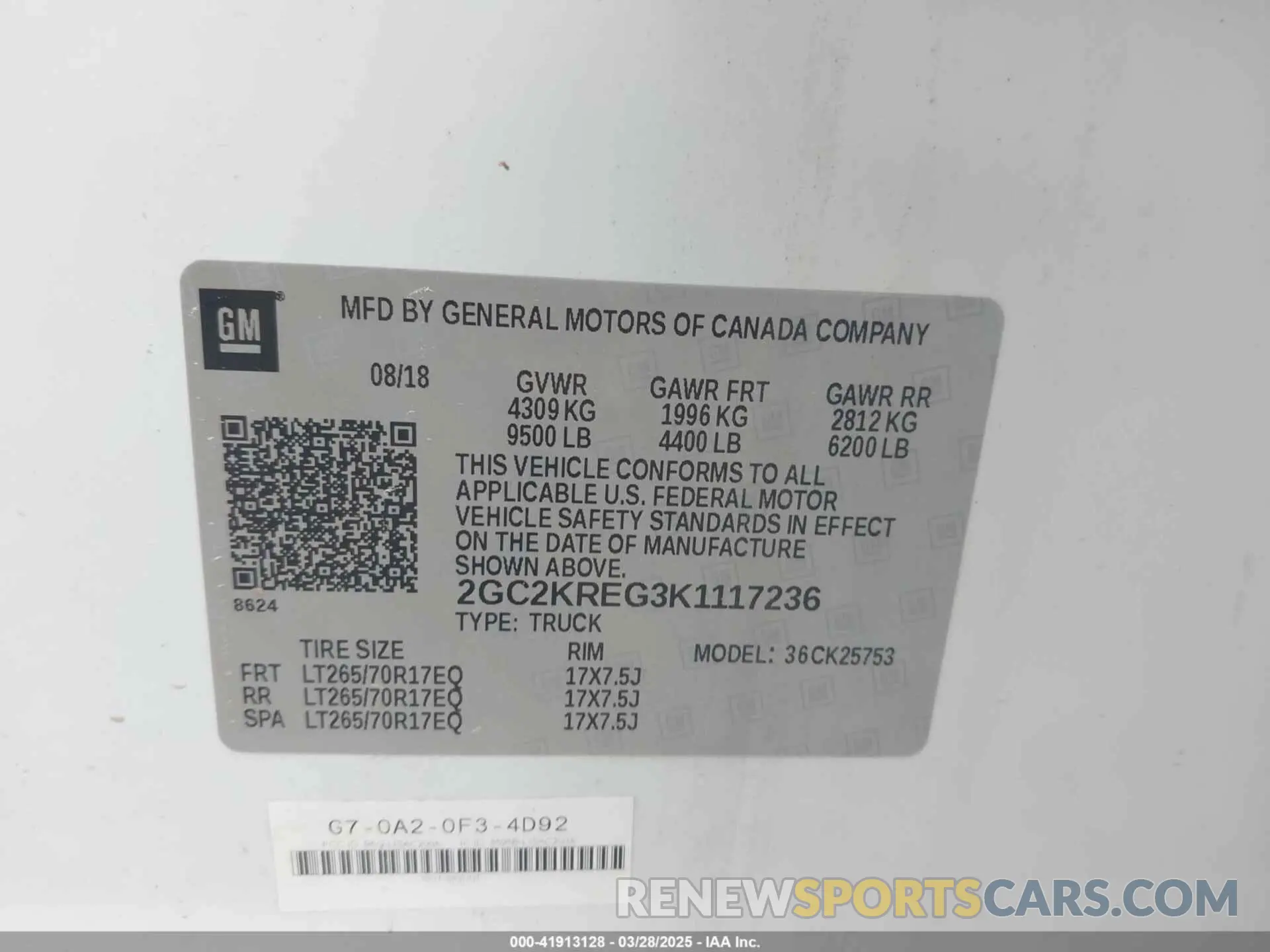 9 fotografías del automóvil dañado 2GC2KREG3K1117236 CHEVROLET SILVERADO 2500HD 2019