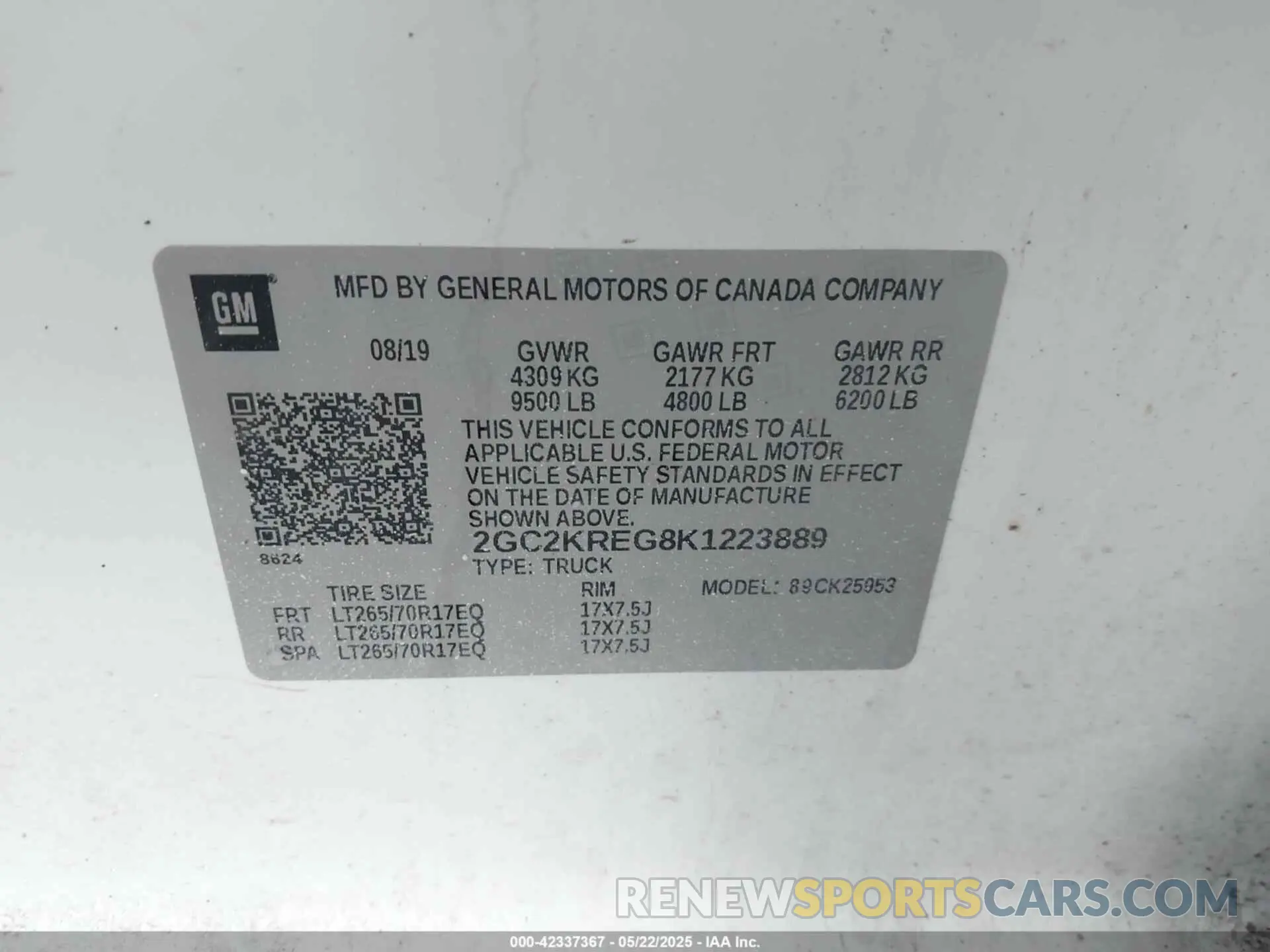 9 fotografías del automóvil dañado 2GC2KREG8K1223889 CHEVROLET SILVERADO 2500HD 2019