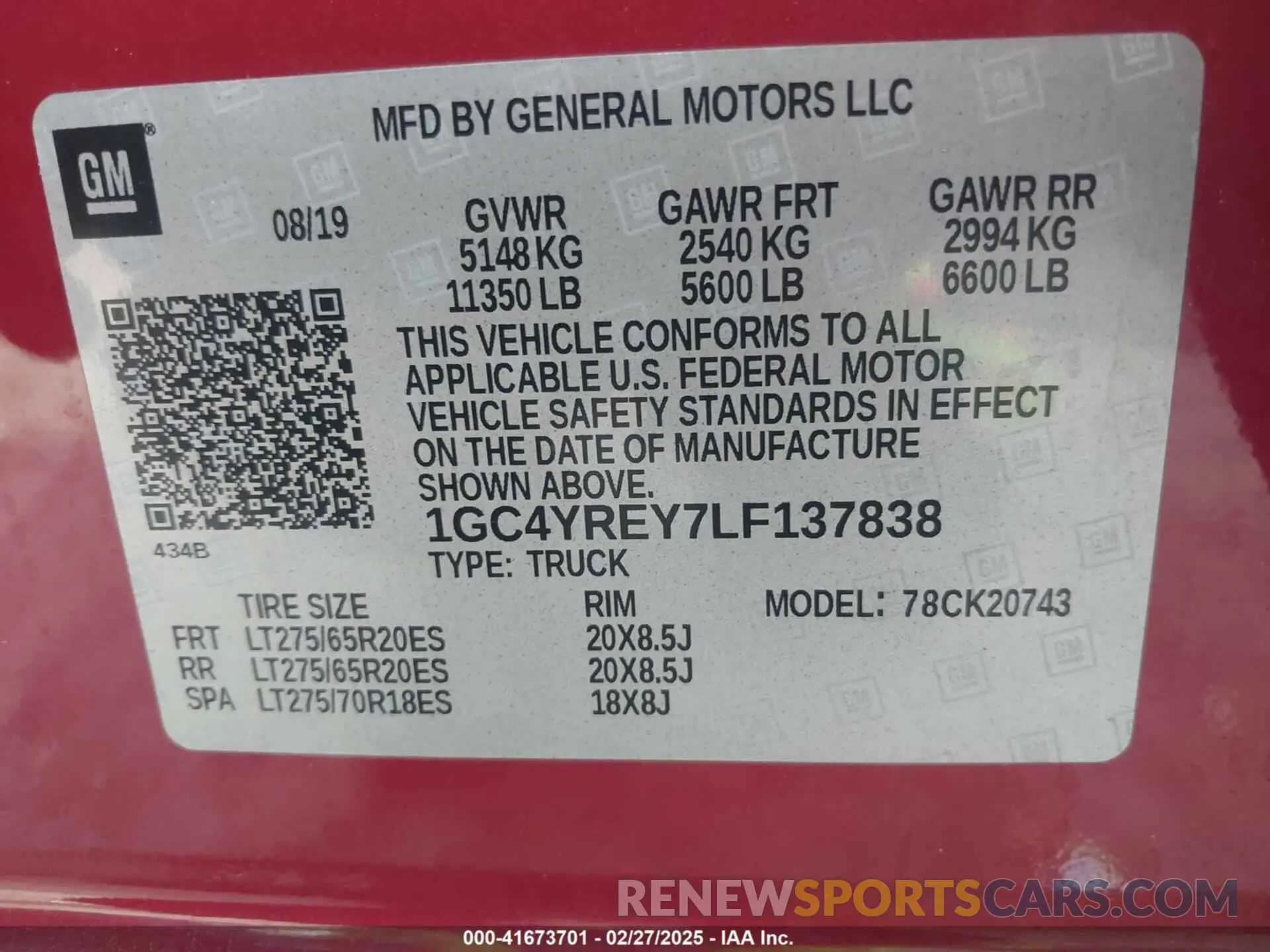 9 fotografías del automóvil dañado 1GC4YREY7LF137838 CHEVROLET SILVERADO 2500HD 2020