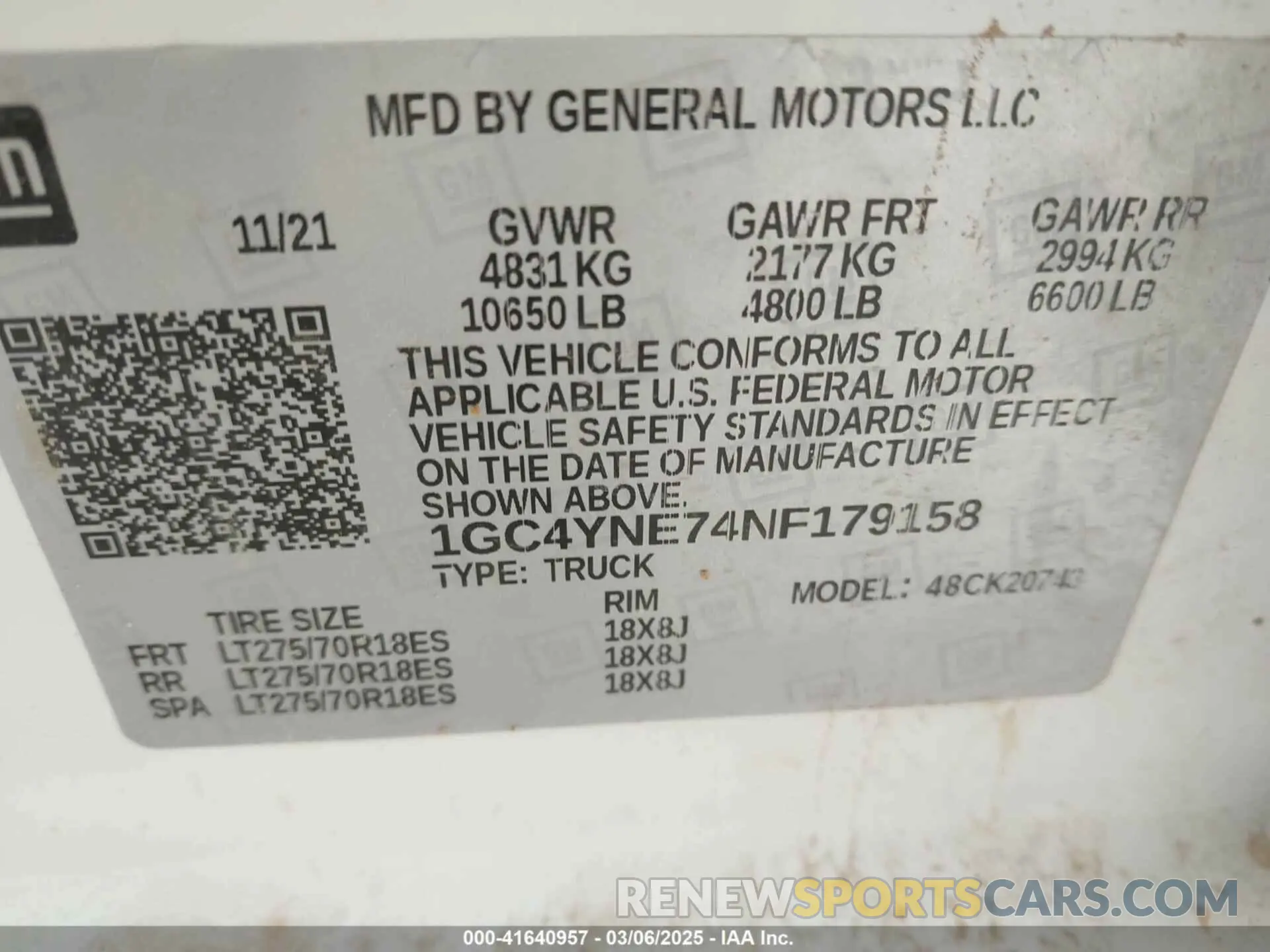8 fotografías del automóvil dañado 1GC4YNE74NF179158 CHEVROLET SILVERADO 2500HD 2022