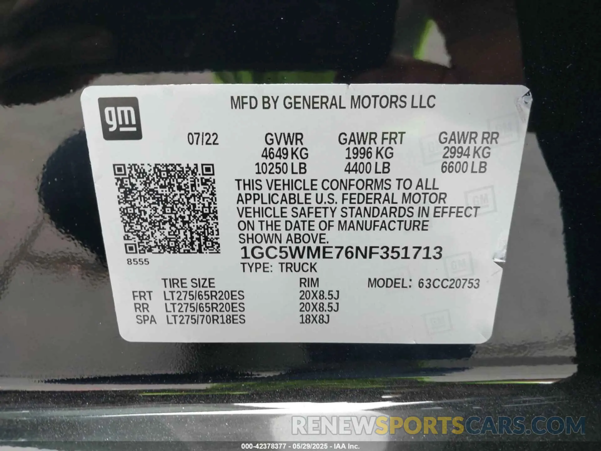 8 fotografías del automóvil dañado 1GC5WME76NF351713 CHEVROLET SILVERADO 2500HD 2022