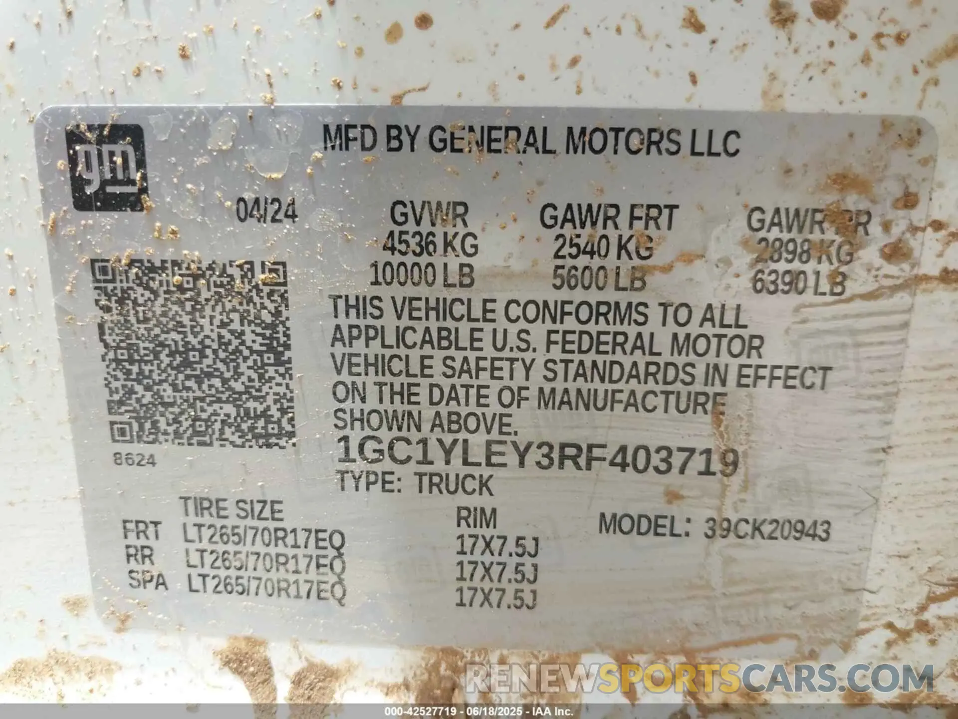 9 fotografías del automóvil dañado 1GC1YLEY3RF403719 CHEVROLET SILVERADO 2500HD 2024