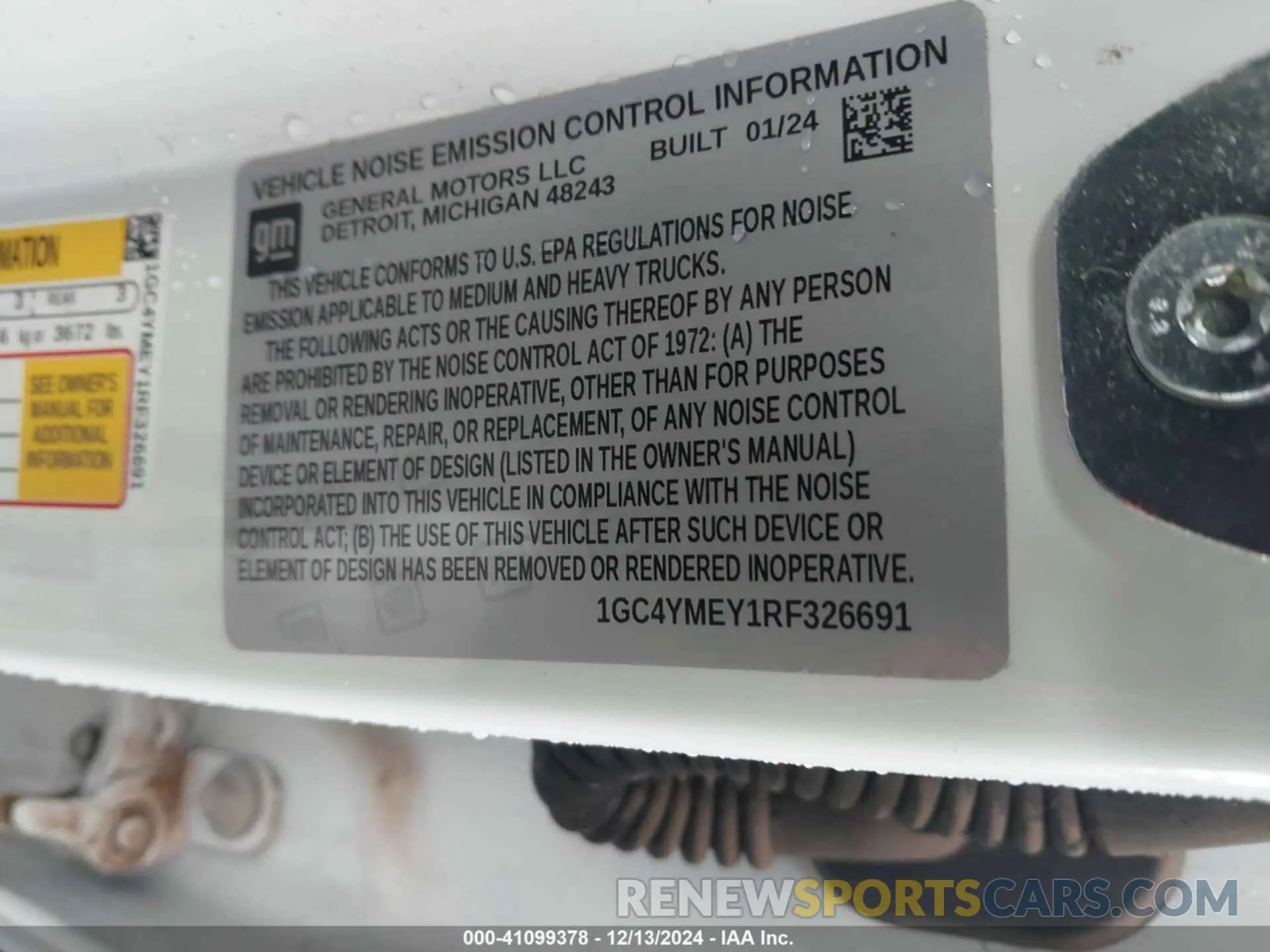 9 fotografías del automóvil dañado 1GC4YMEY1RF326691 CHEVROLET SILVERADO 2500HD 2024