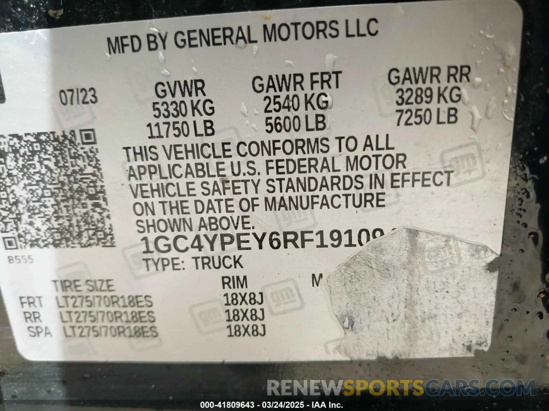 8 fotografías del automóvil dañado 1GC4YPEY6RF191094 CHEVROLET SILVERADO 2500HD 2024
