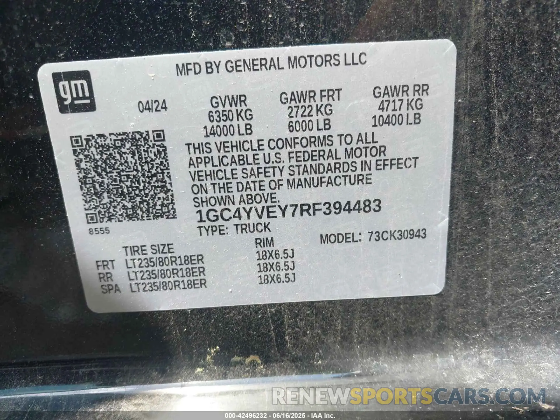 9 fotografías del automóvil dañado 1GC4YVEY7RF394483 CHEVROLET SILVERADO 3500HD 2024