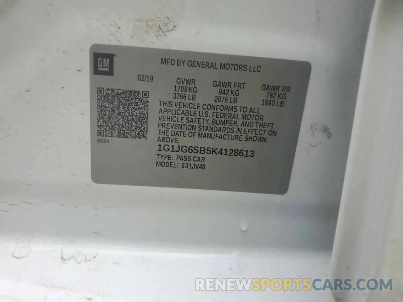 12 fotografías del automóvil dañado 1G1JG6SB5K4128613 CHEVROLET SONIC 2019