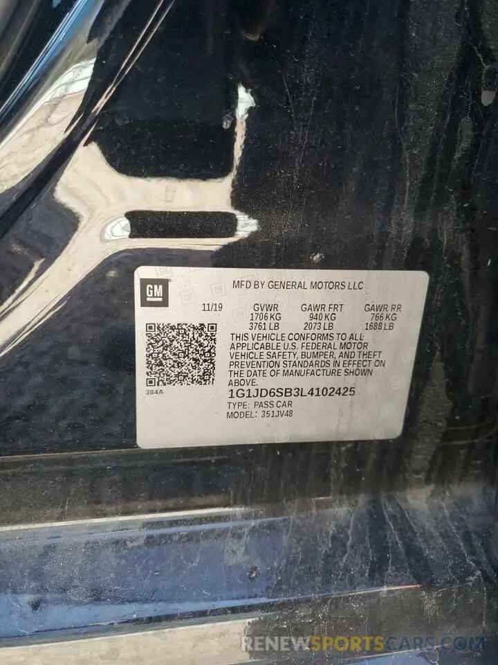 12 fotografías del automóvil dañado 1G1JD6SB3L4102425 CHEVROLET SONIC 2020