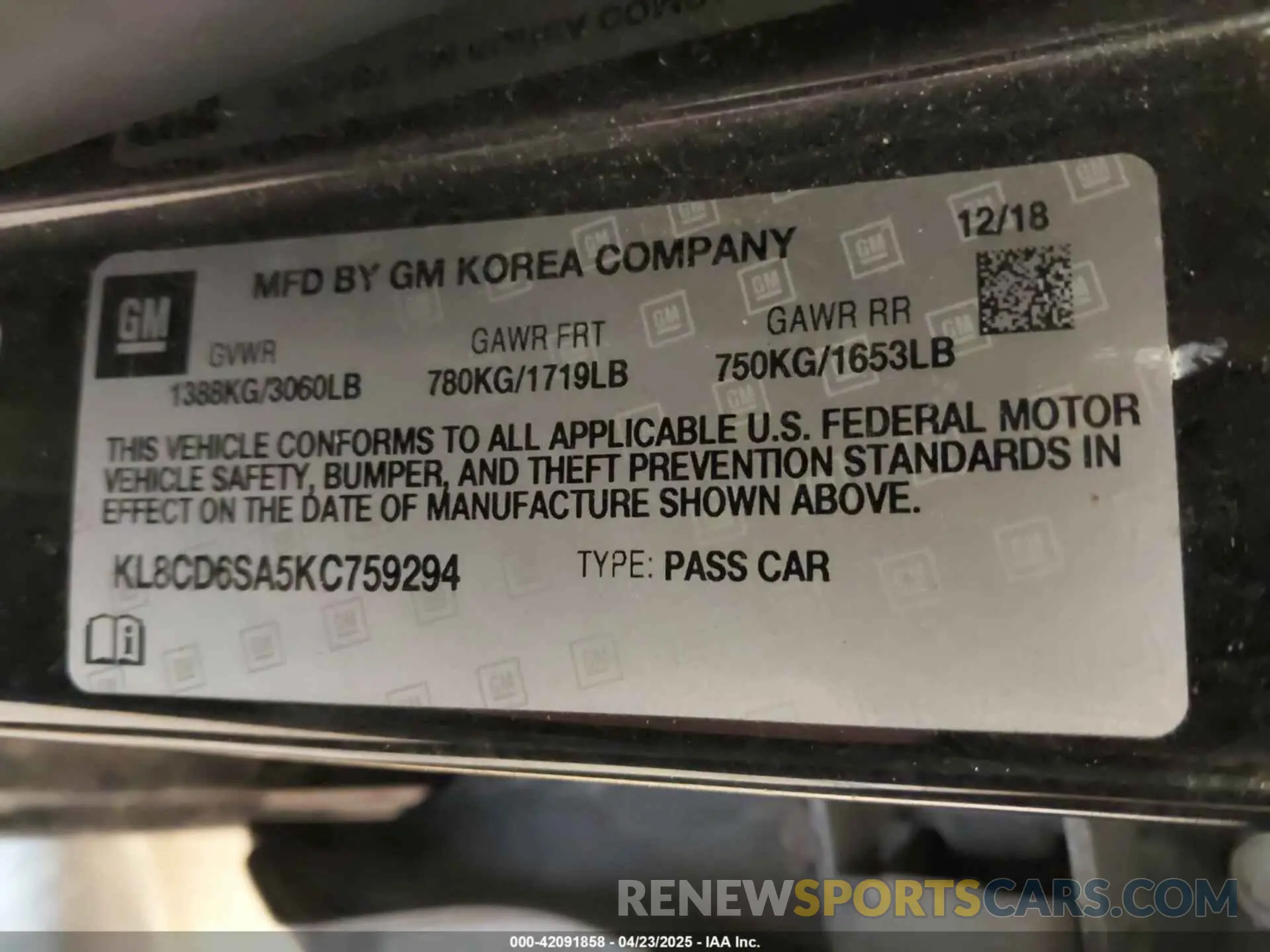 9 fotografías del automóvil dañado KL8CD6SA5KC759294 CHEVROLET SPARK 2019