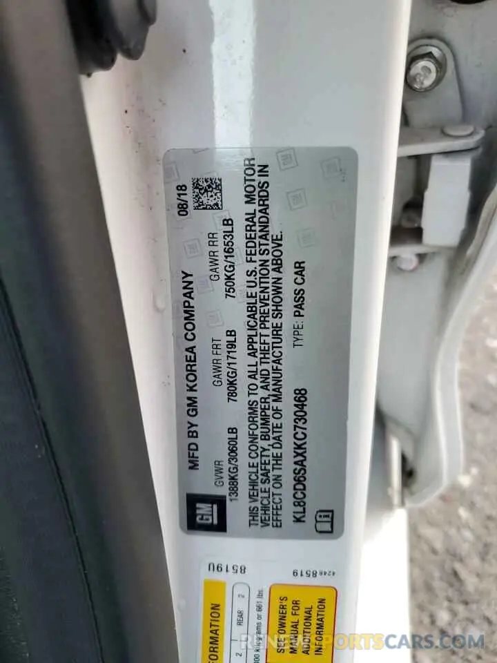 13 fotografías del automóvil dañado KL8CD6SAXKC730468 CHEVROLET SPARK 2019