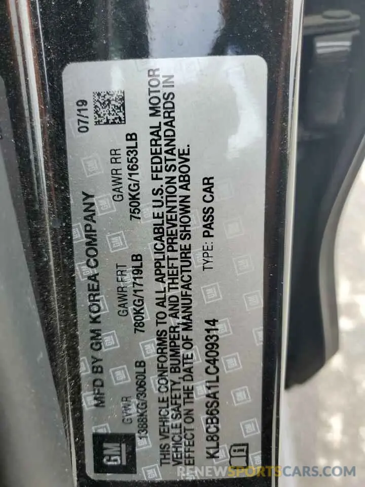 12 fotografías del automóvil dañado KL8CB6SA1LC409314 CHEVROLET SPARK 2020