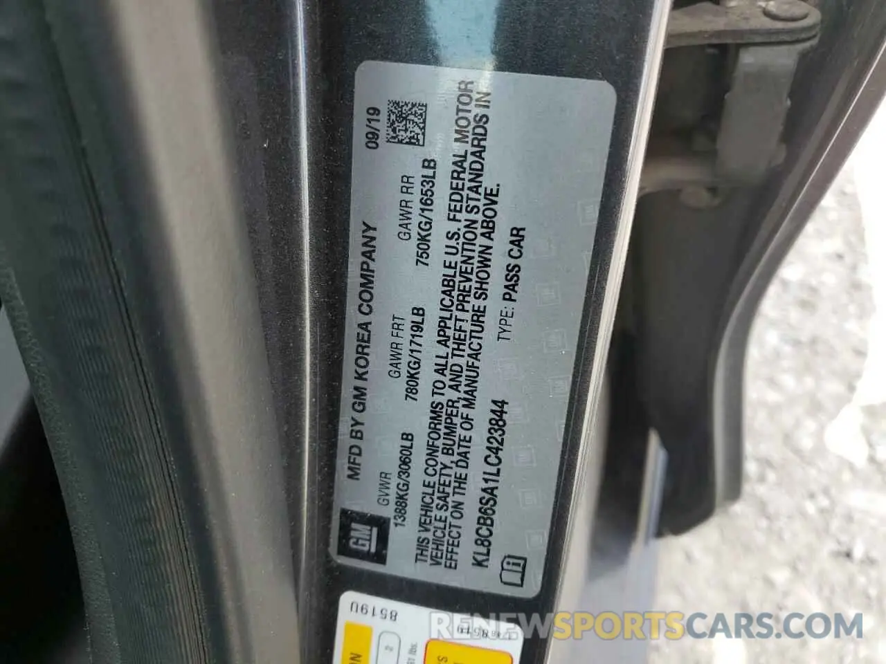 12 fotografías del automóvil dañado KL8CB6SA1LC423844 CHEVROLET SPARK 2020