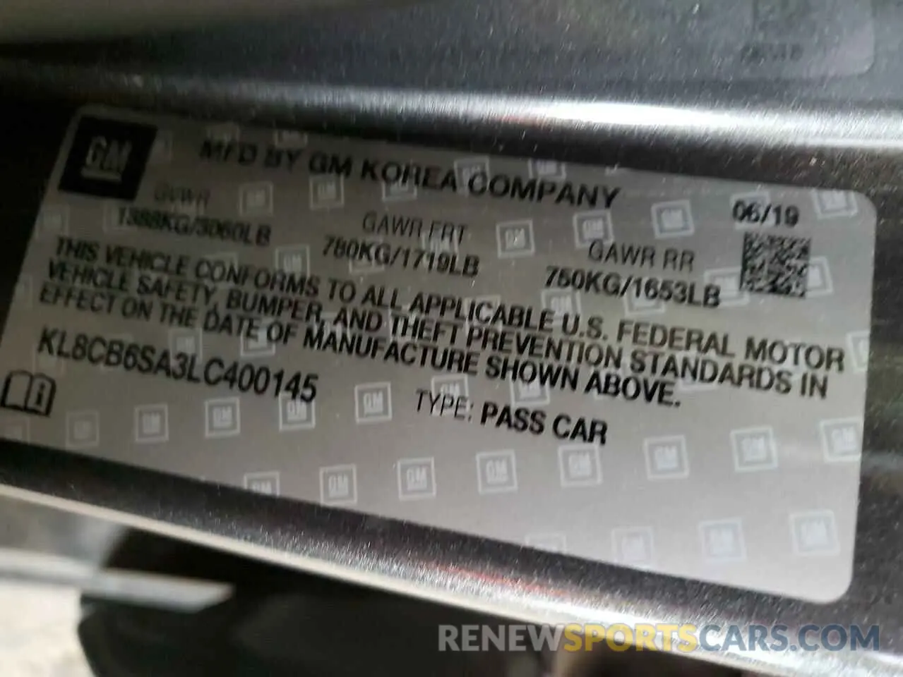 12 fotografías del automóvil dañado KL8CB6SA3LC400145 CHEVROLET SPARK 2020