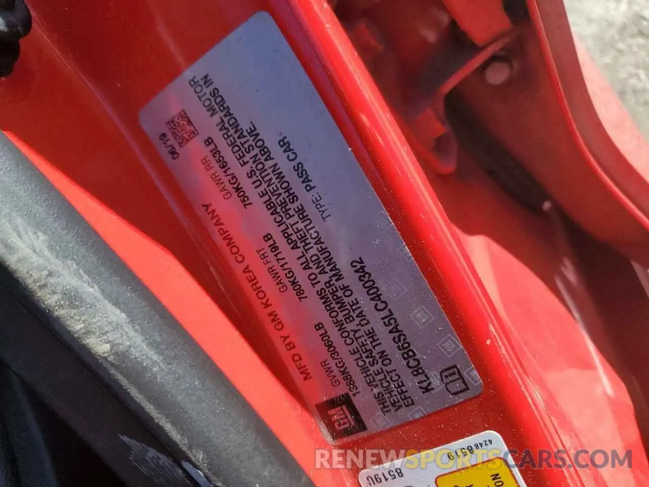 13 fotografías del automóvil dañado KL8CB6SA5LC400342 CHEVROLET SPARK 2020
