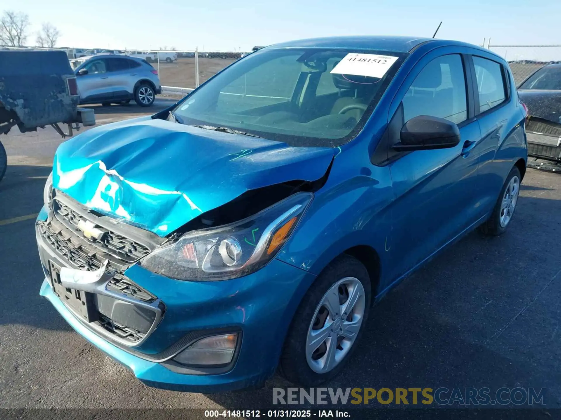 2 fotografías del automóvil dañado KL8CB6SA8LC404336 CHEVROLET SPARK 2020