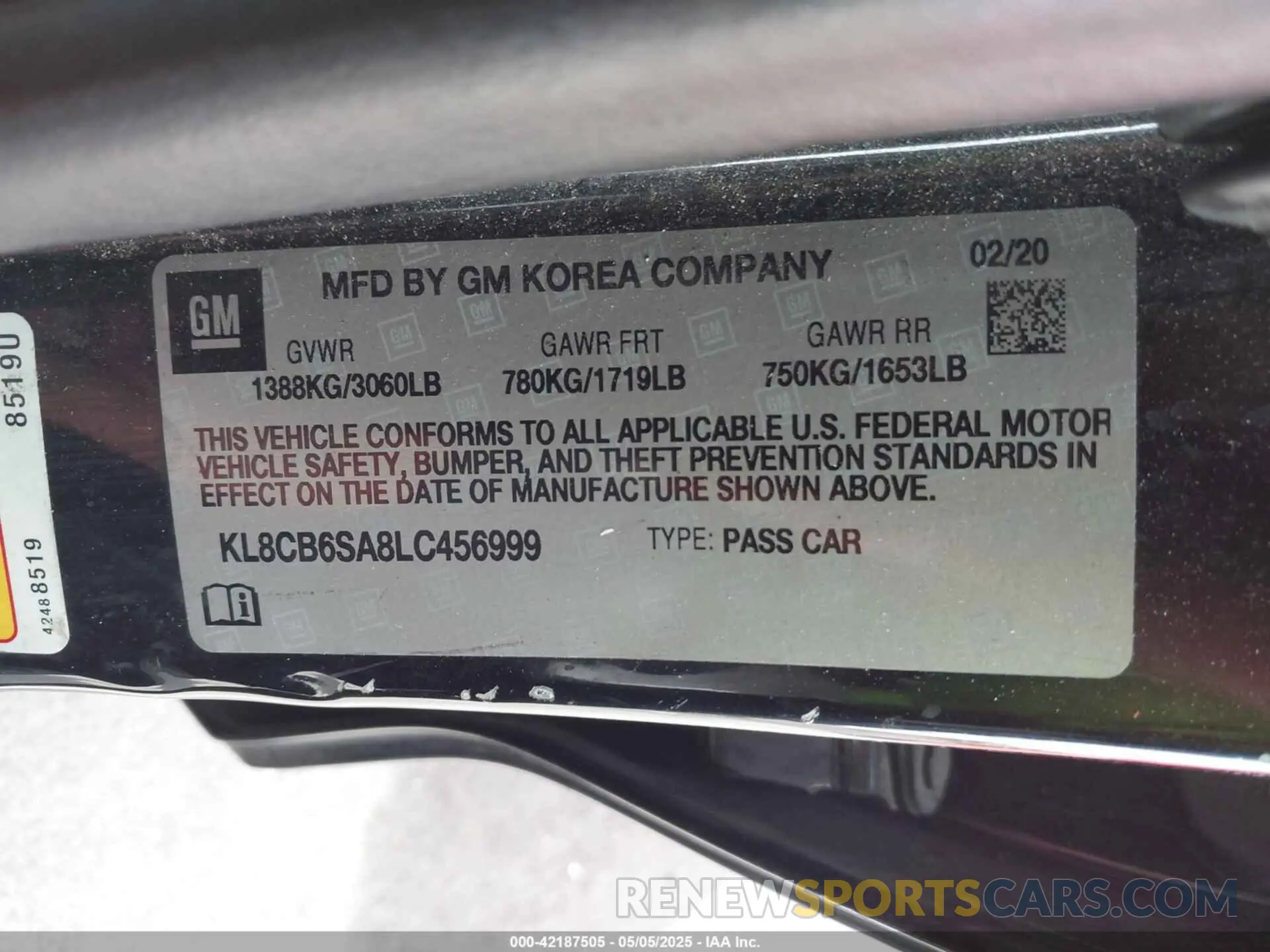 9 fotografías del automóvil dañado KL8CB6SA8LC456999 CHEVROLET SPARK 2020