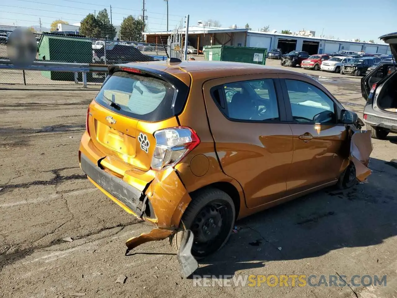 3 fotografías del automóvil dañado KL8CB6SAXLC444398 CHEVROLET SPARK 2020