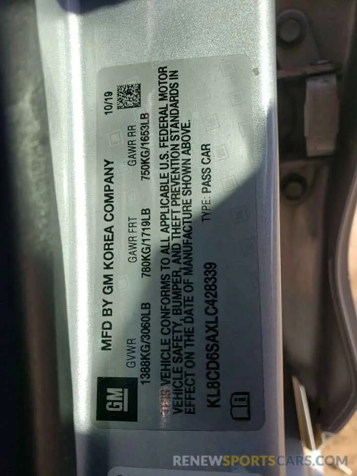 14 fotografías del automóvil dañado KL8CD6SAXLC428339 CHEVROLET SPARK 2020