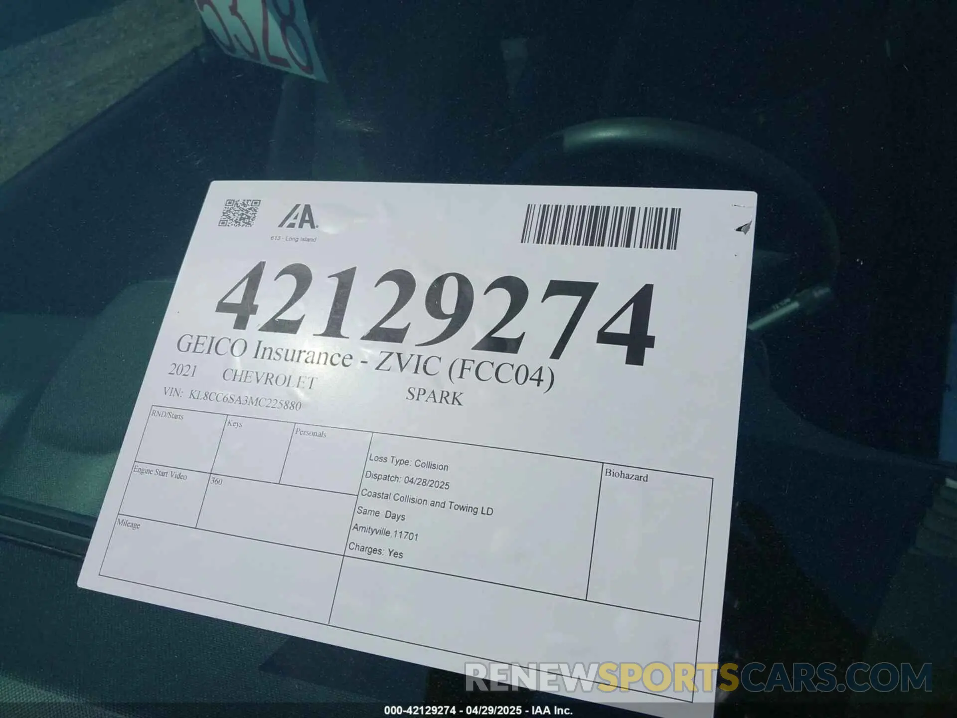 18 fotografías del automóvil dañado KL8CC6SA3MC225880 CHEVROLET SPARK 2021