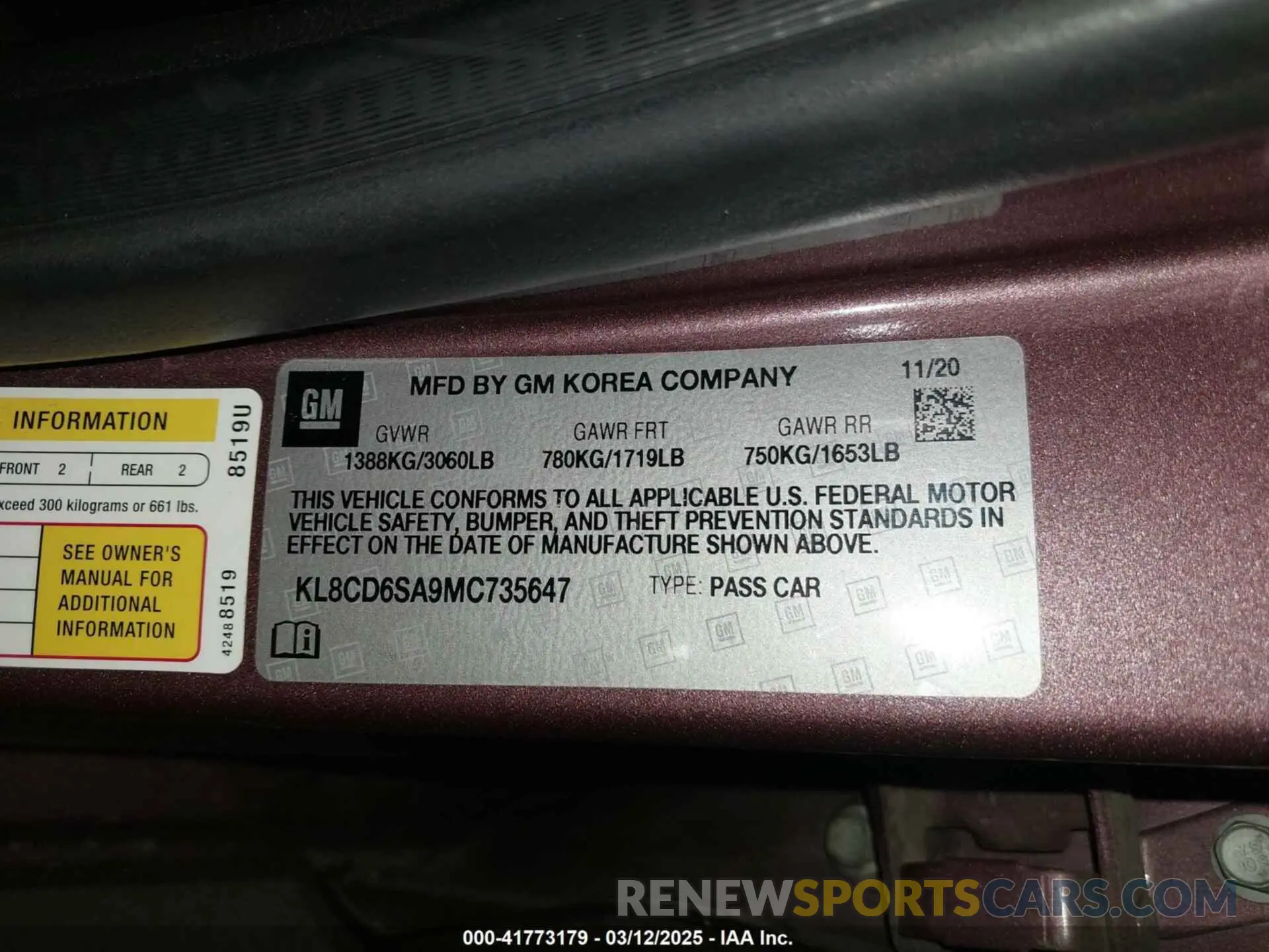9 fotografías del automóvil dañado KL8CD6SA9MC735647 CHEVROLET SPARK 2021
