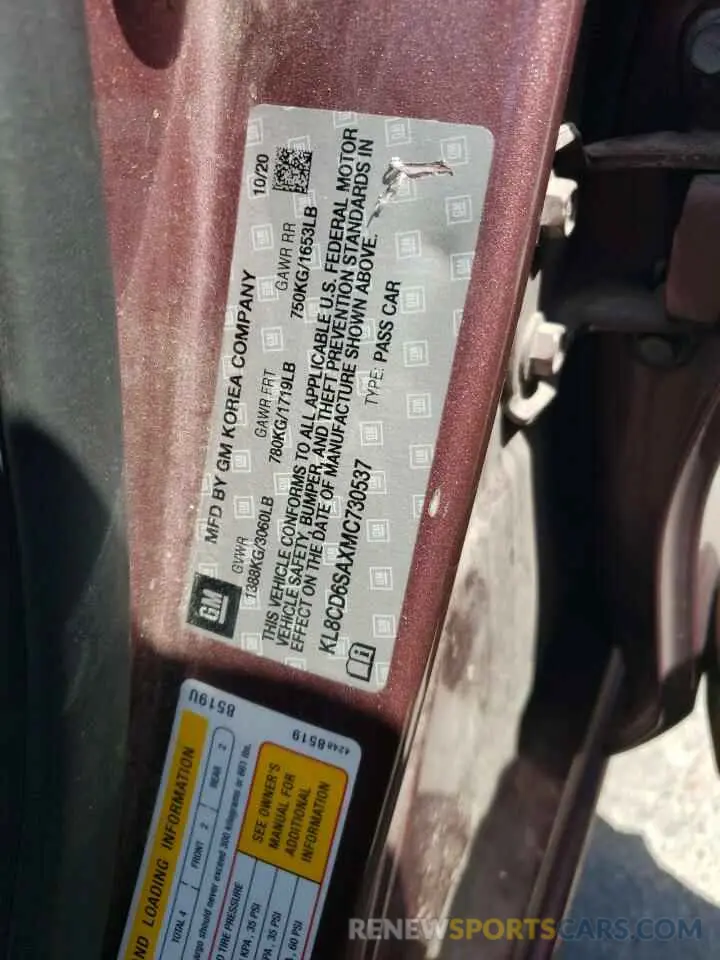 13 fotografías del automóvil dañado KL8CD6SAXMC730537 CHEVROLET SPARK 2021