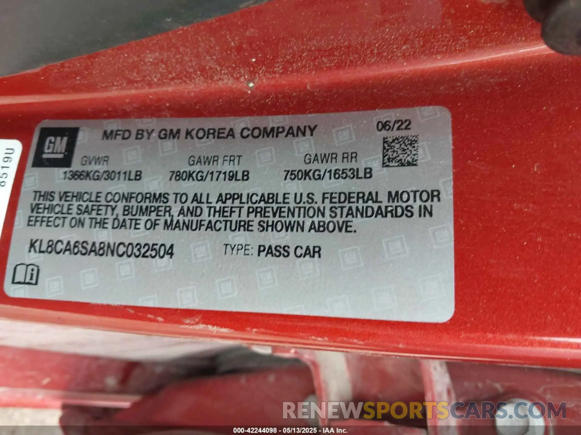 9 fotografías del automóvil dañado KL8CA6SA8NC032504 CHEVROLET SPARK 2022