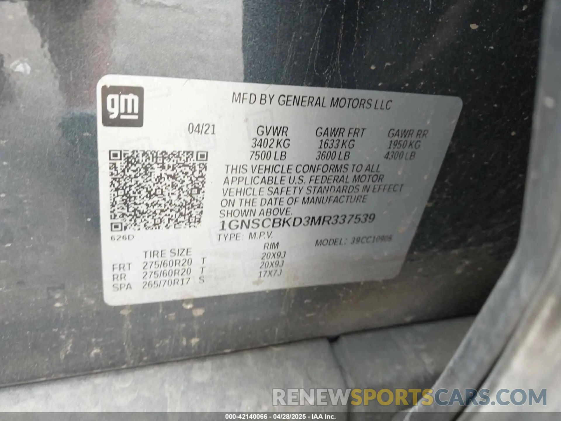 9 fotografías del automóvil dañado 1GNSCBKD3MR337539 CHEVROLET SUBURBAN 2021