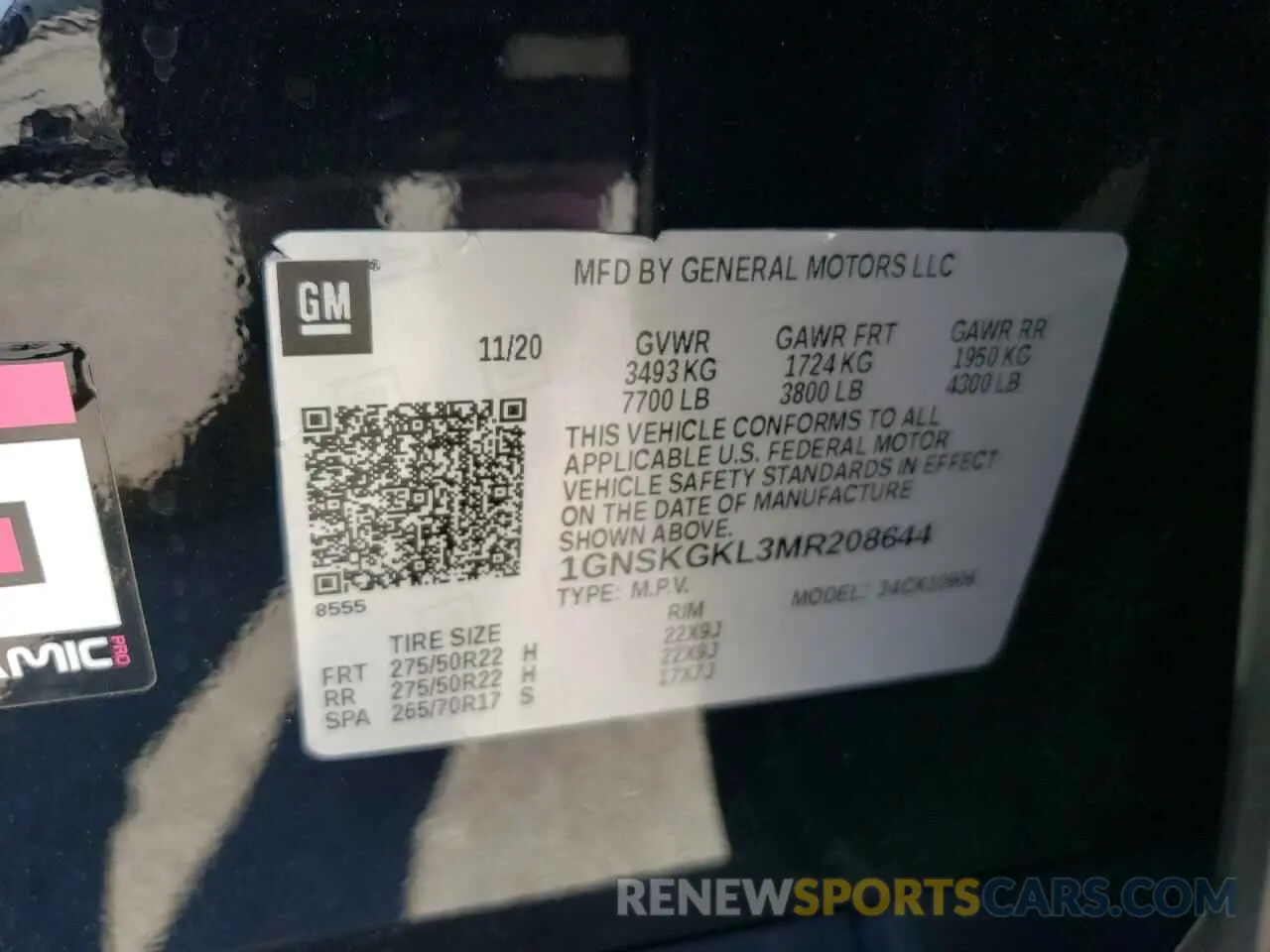 13 fotografías del automóvil dañado 1GNSKGKL3MR208644 CHEVROLET SUBURBAN 2021