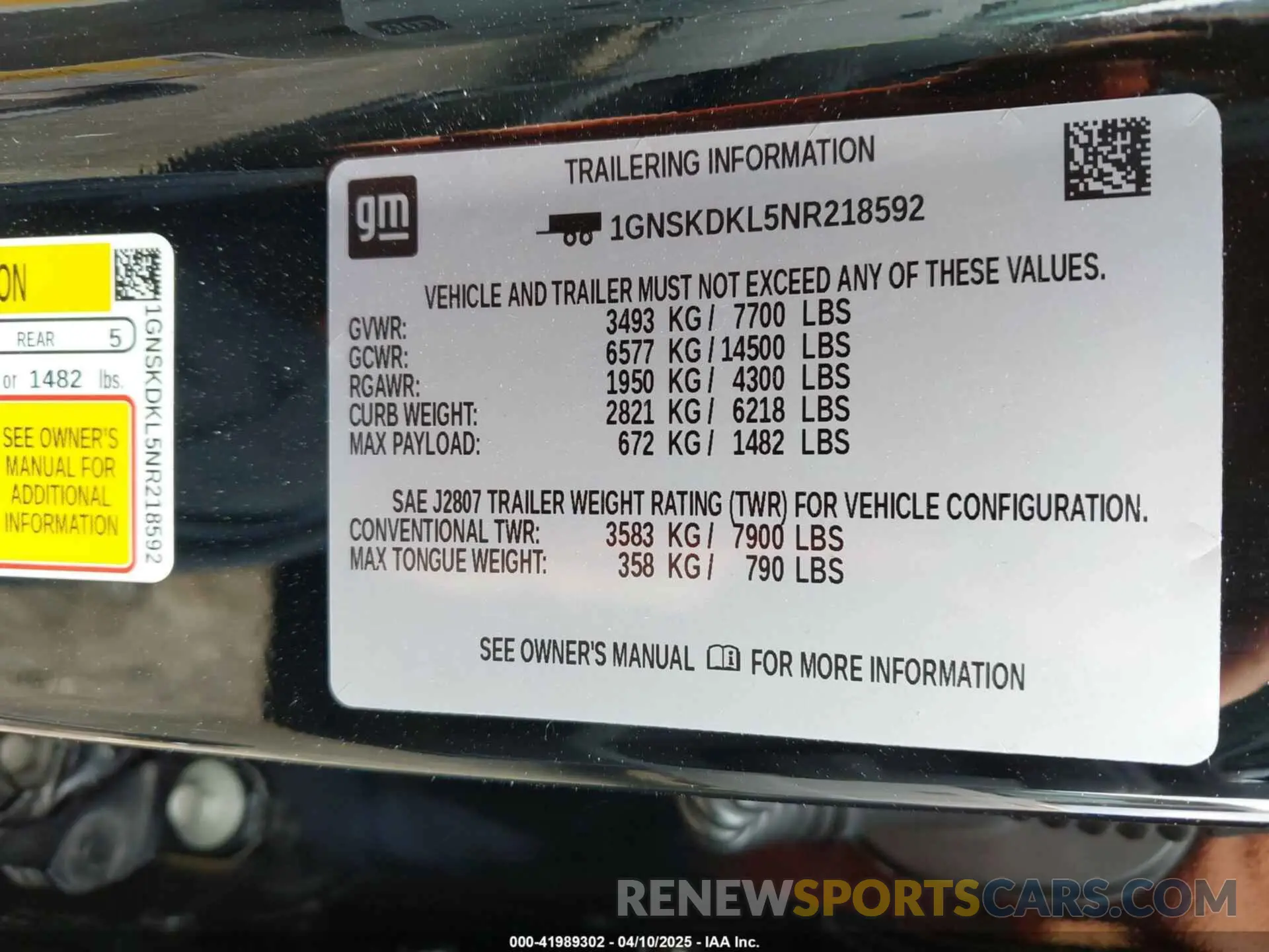 9 fotografías del automóvil dañado 1GNSKDKL5NR218592 CHEVROLET SUBURBAN 2022