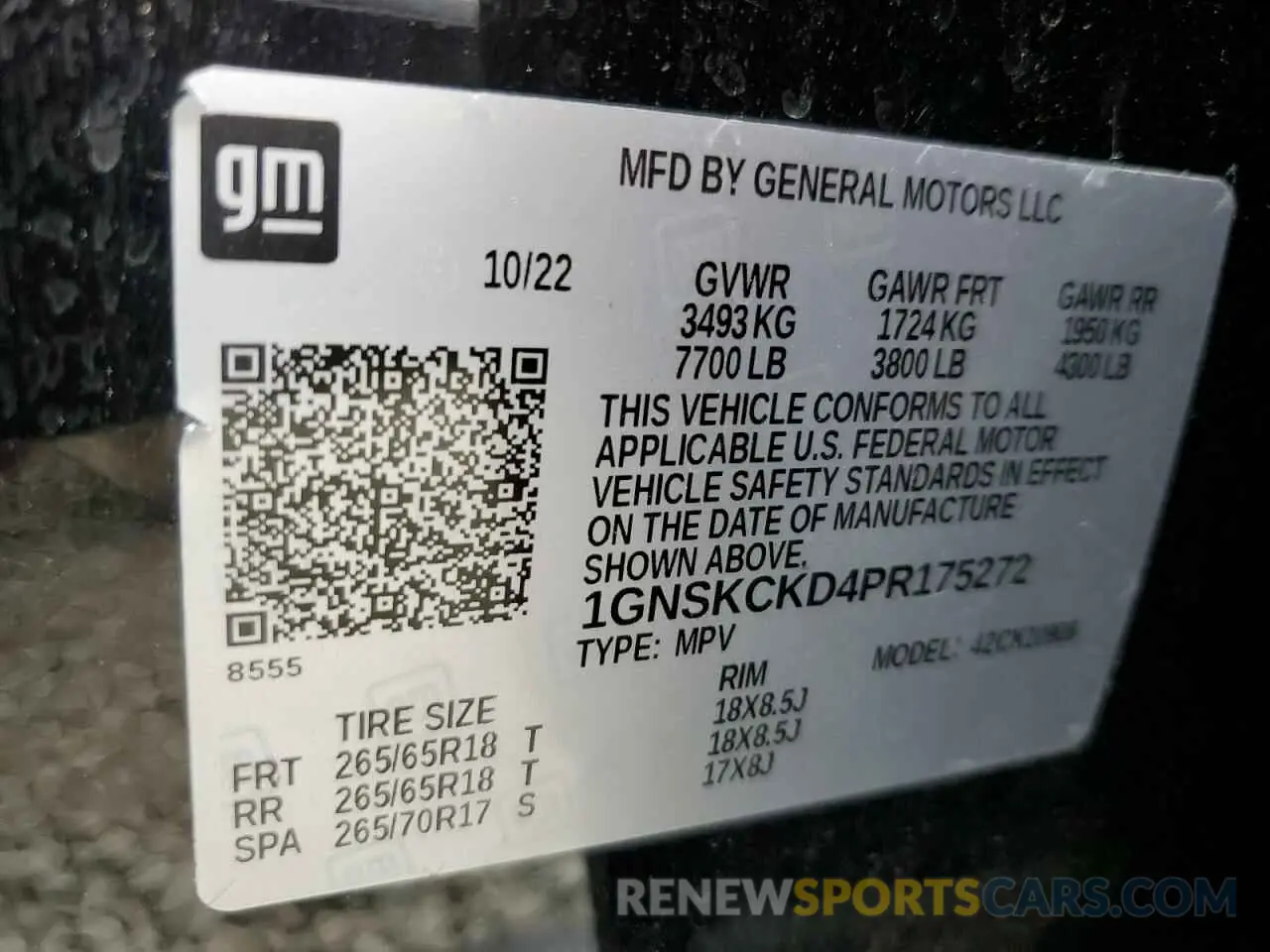 14 fotografías del automóvil dañado 1GNSKCKD4PR175272 CHEVROLET SUBURBAN 2023