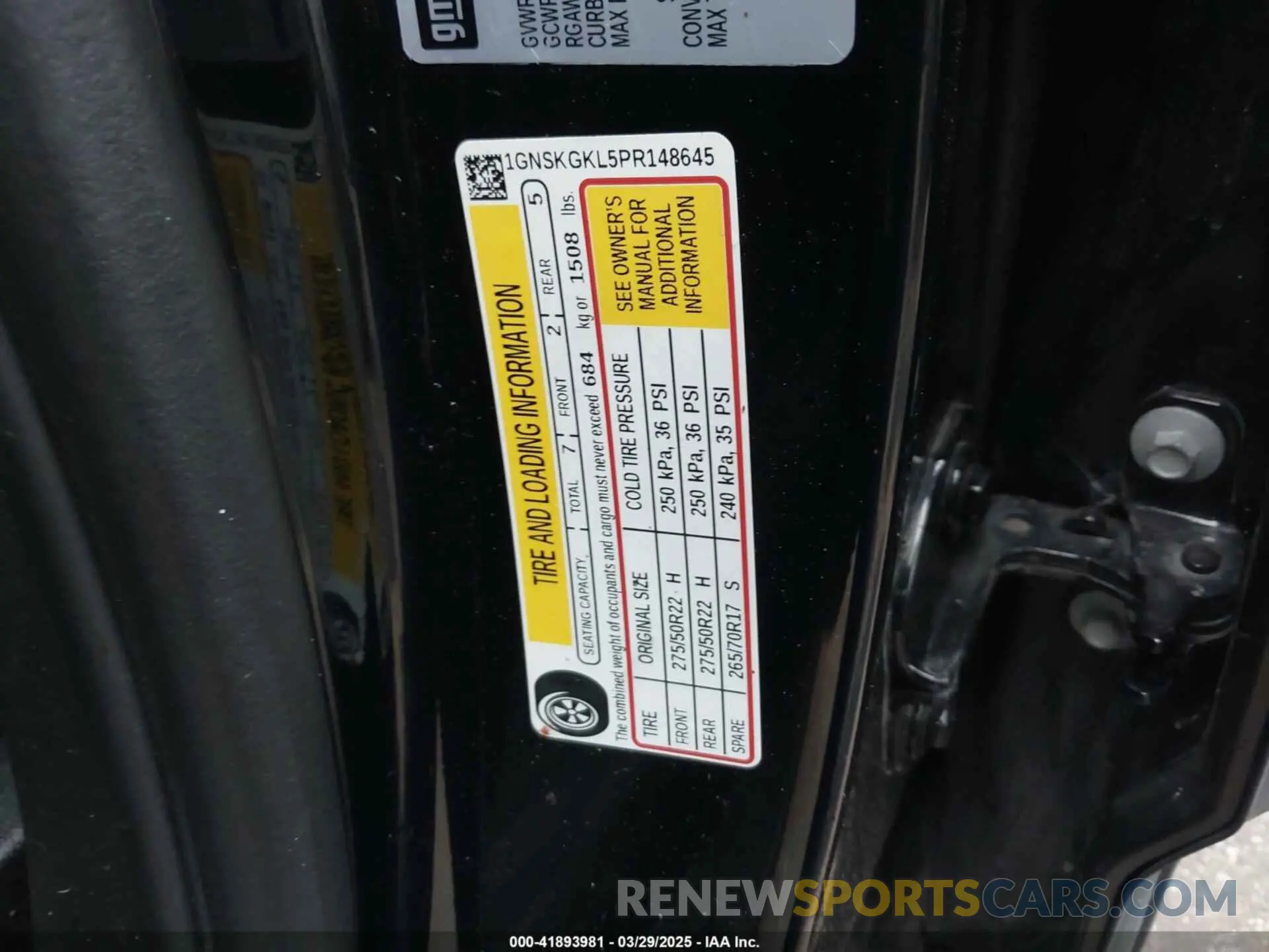 9 fotografías del automóvil dañado 1GNSKGKL5PR148645 CHEVROLET SUBURBAN 2023