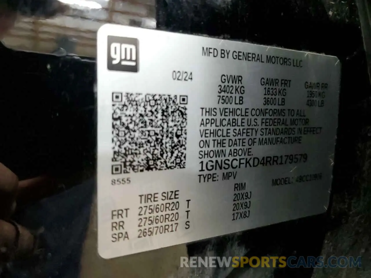 13 fotografías del automóvil dañado 1GNSCFKD4RR179579 CHEVROLET SUBURBAN 2024