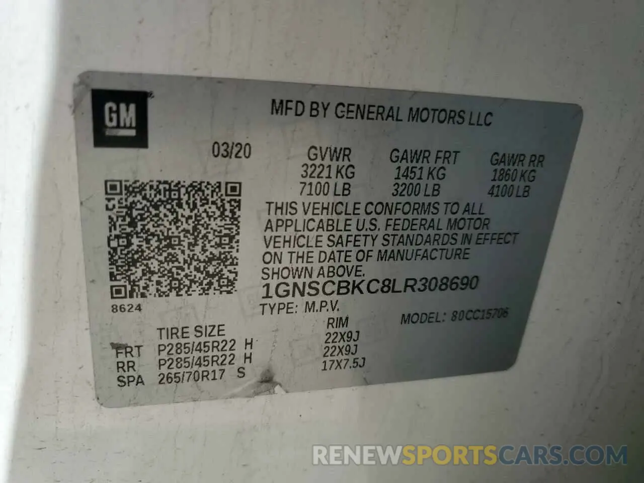 12 fotografías del automóvil dañado 1GNSCBKC8LR308690 CHEVROLET TAHOE 2020