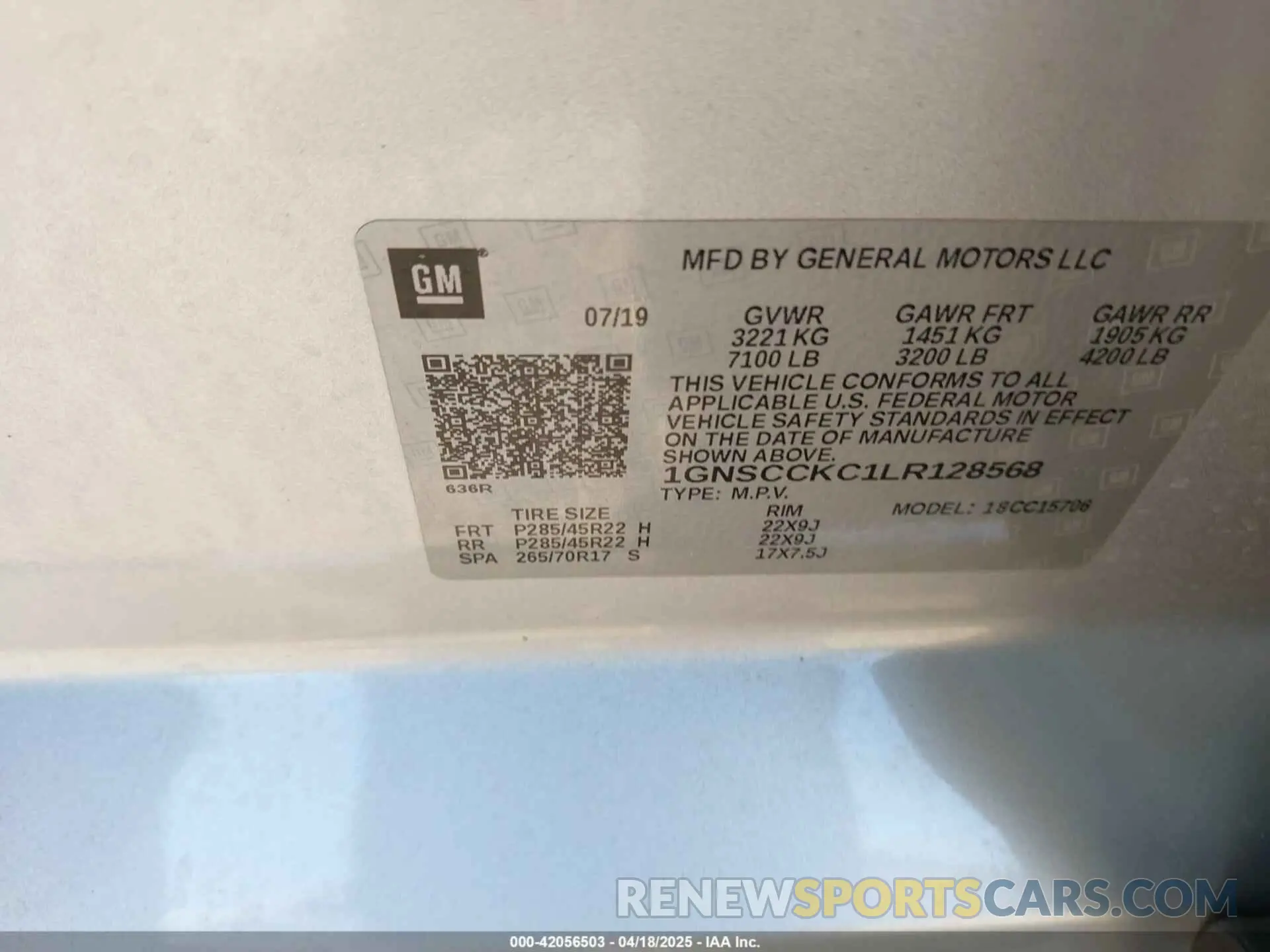 9 fotografías del automóvil dañado 1GNSCCKC1LR128568 CHEVROLET TAHOE 2020