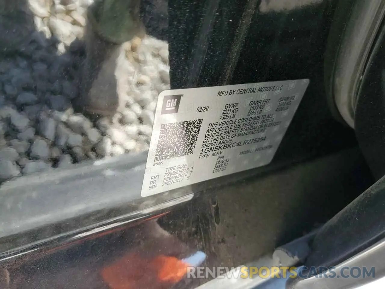14 fotografías del automóvil dañado 1GNSKBKC4LR275254 CHEVROLET TAHOE 2020
