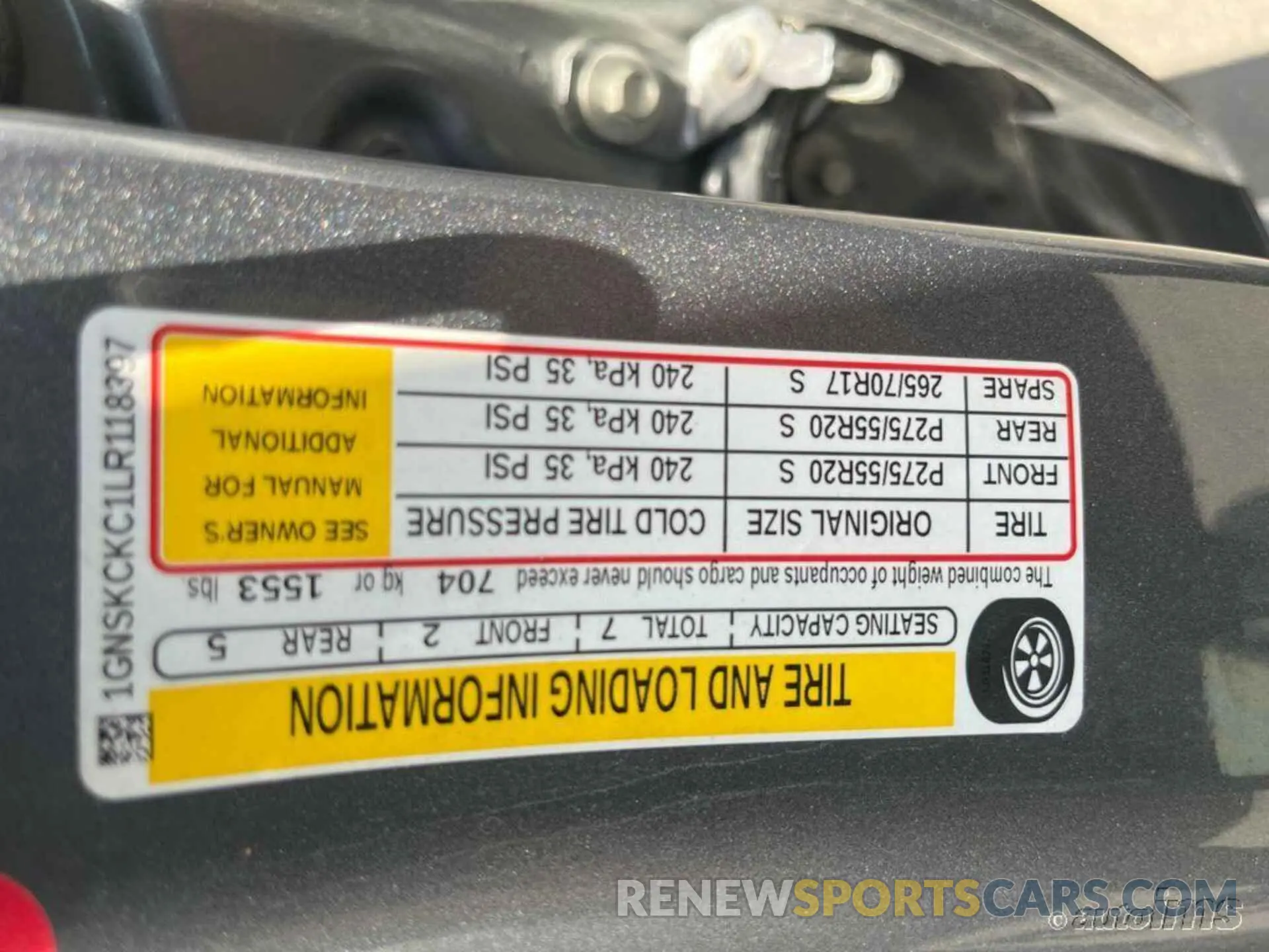 4 fotografías del automóvil dañado 1GNSKCKC1LR118397 CHEVROLET TAHOE 2020