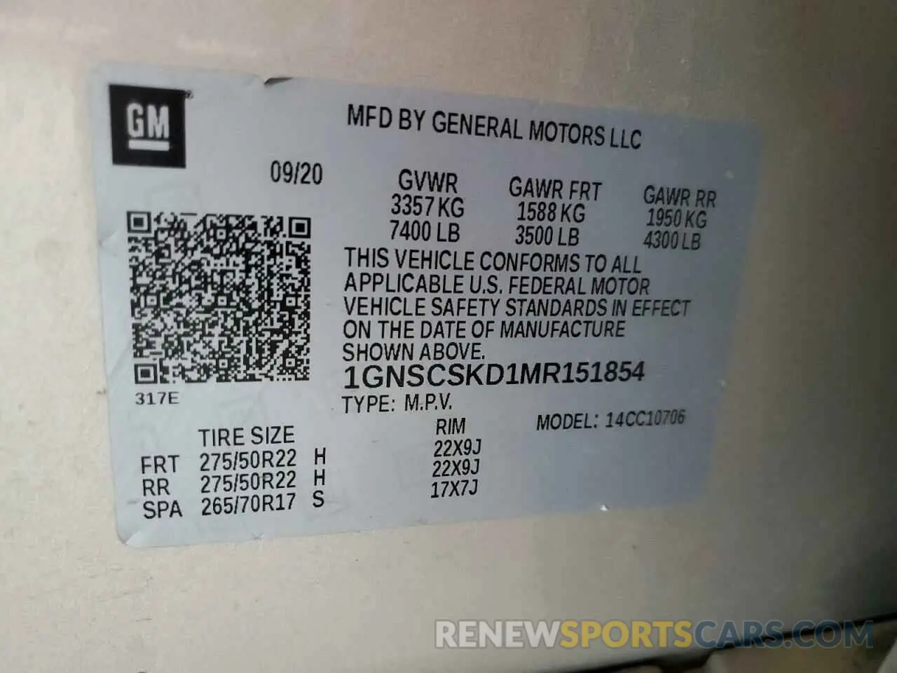 15 fotografías del automóvil dañado 1GNSCSKD1MR151854 CHEVROLET TAHOE 2021