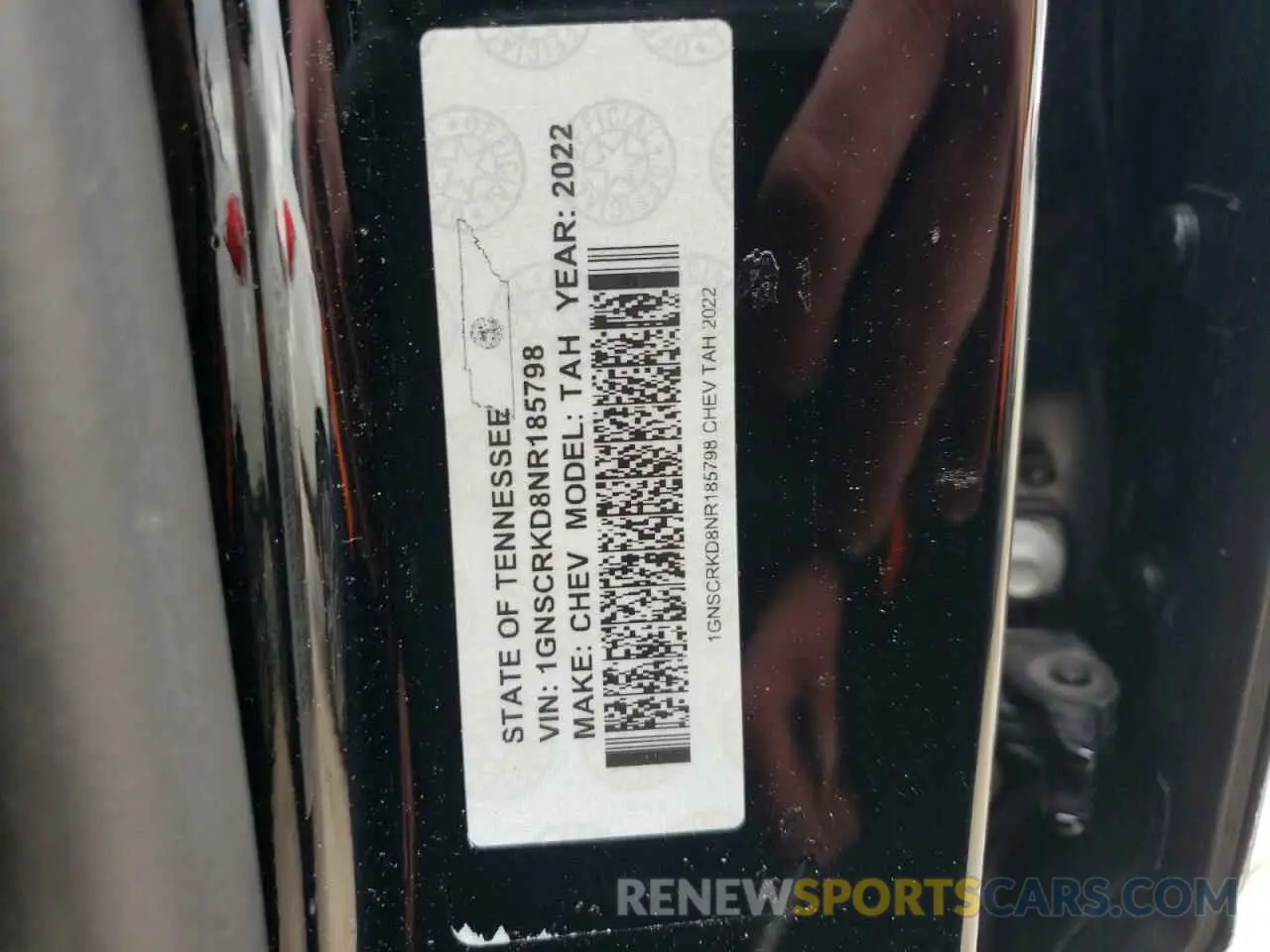 13 fotografías del automóvil dañado 1GNSCRKD8NR185798 CHEVROLET TAHOE 2022