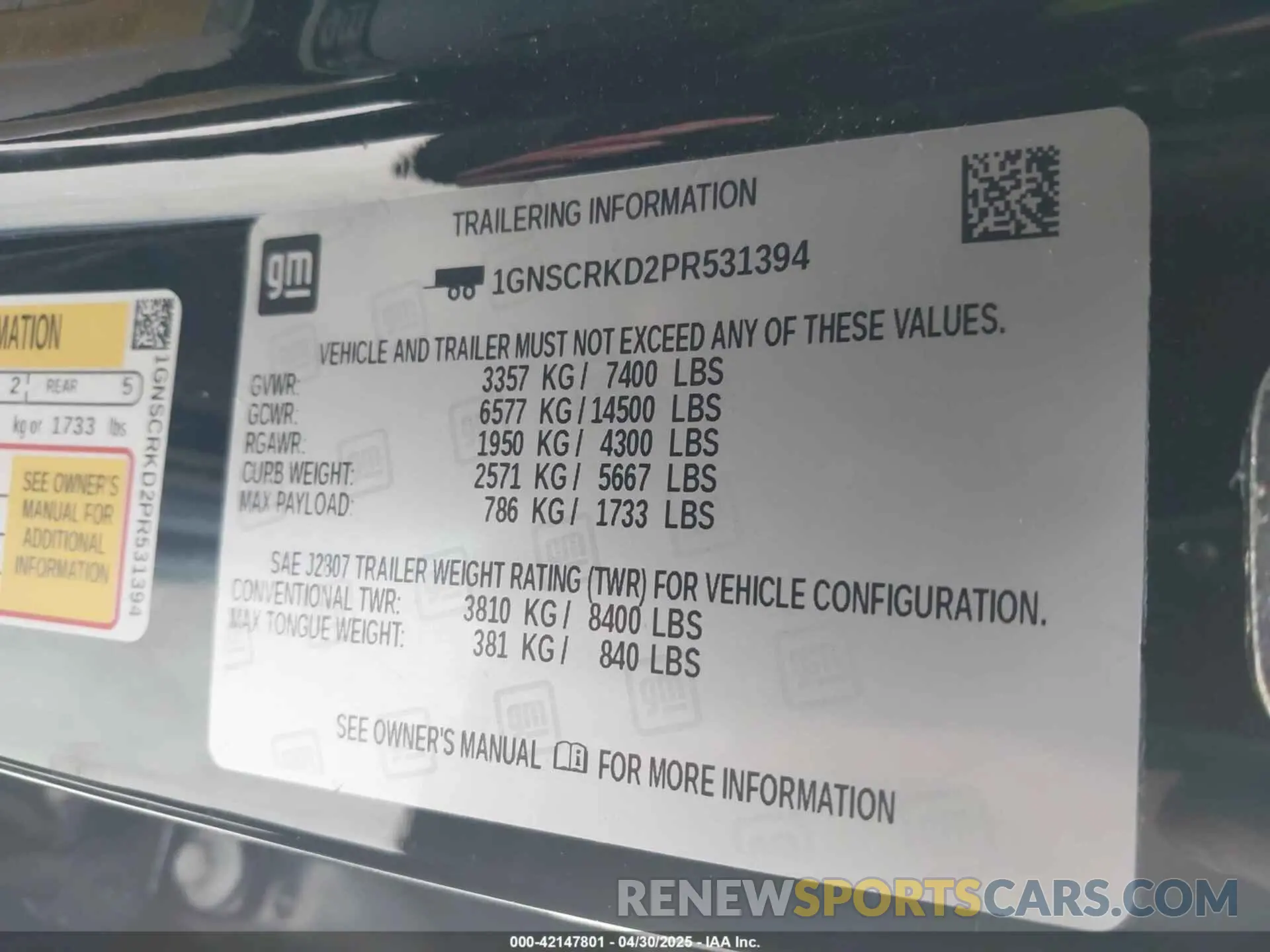 9 fotografías del automóvil dañado 1GNSCRKD2PR531394 CHEVROLET TAHOE 2023