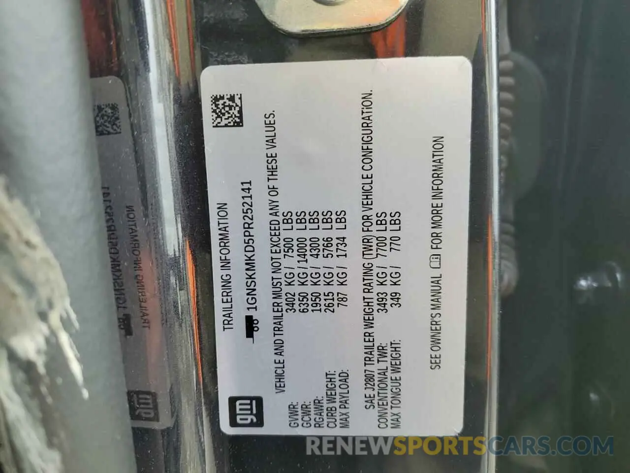 13 fotografías del automóvil dañado 1GNSKMKD5PR252141 CHEVROLET TAHOE 2023