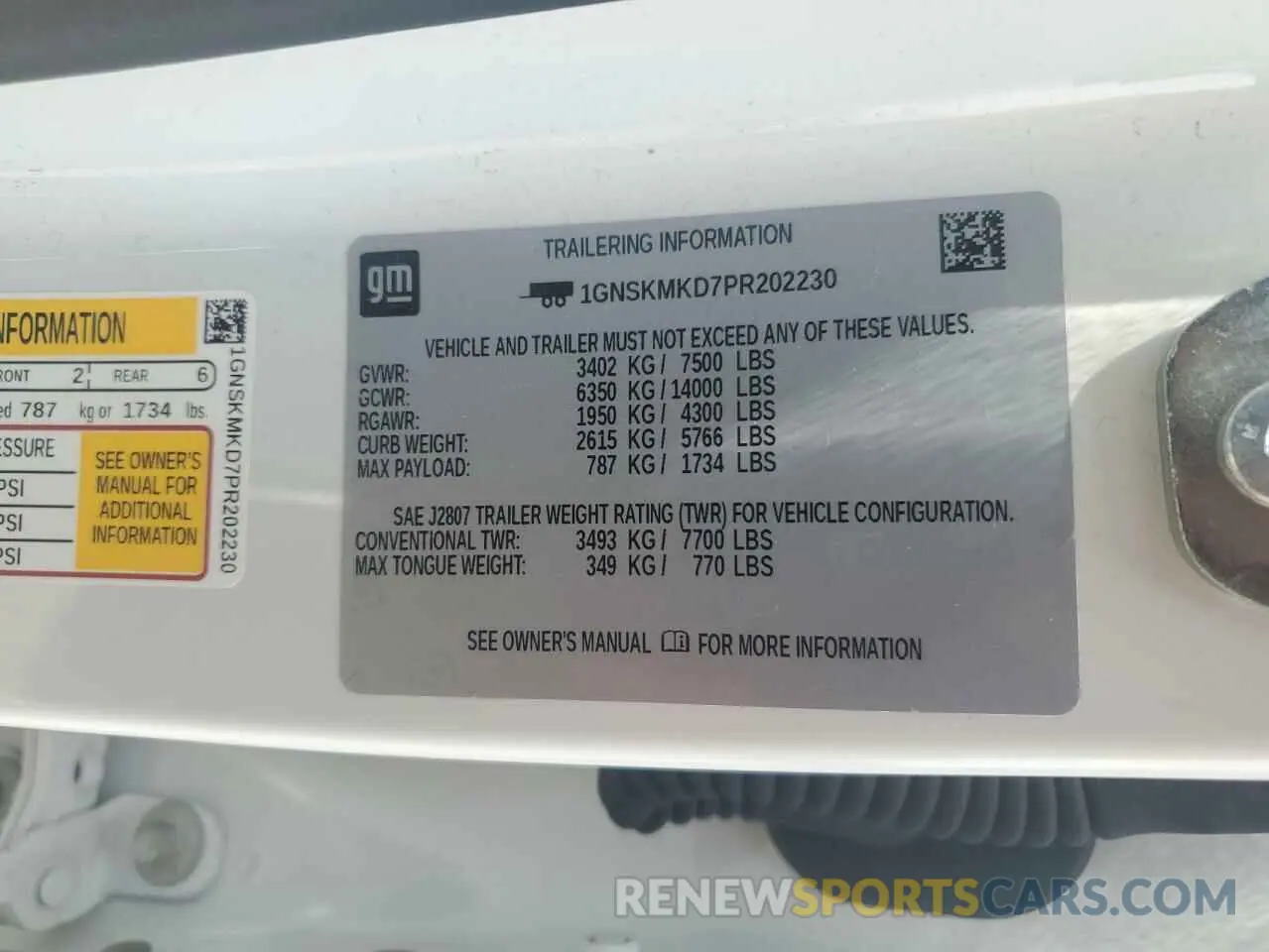 14 fotografías del automóvil dañado 1GNSKMKD7PR202230 CHEVROLET TAHOE 2023